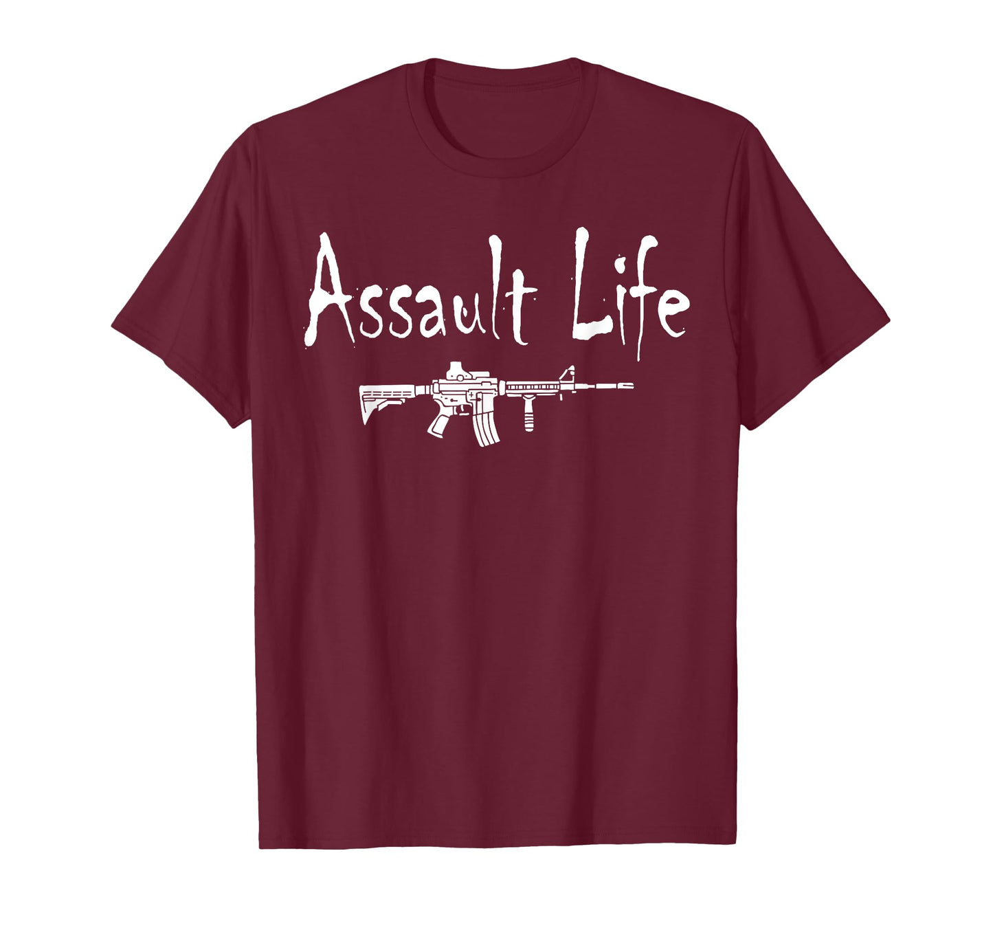 Assault Life Funny Cool Gun Shooting Range Statement Graphic T-Shirt