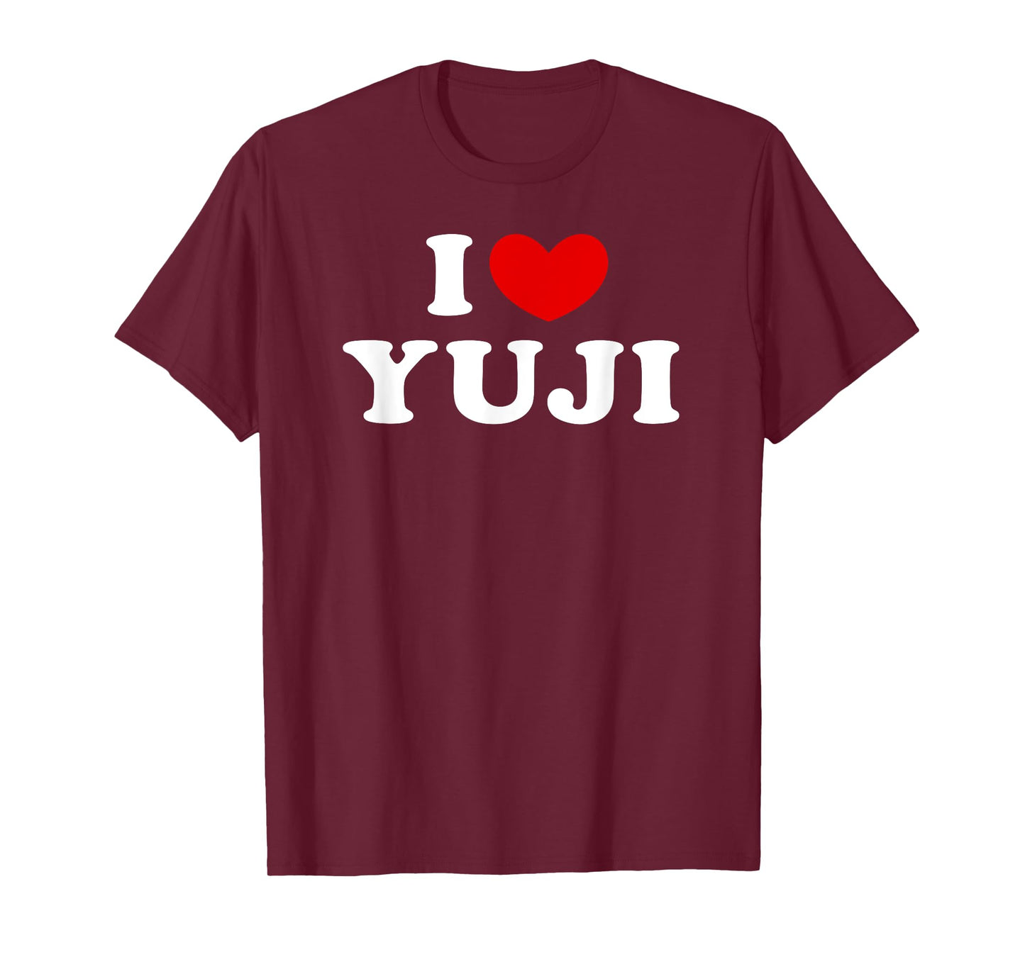 I Love Yuji, I Heart Yuji T-Shirt, Small, Black