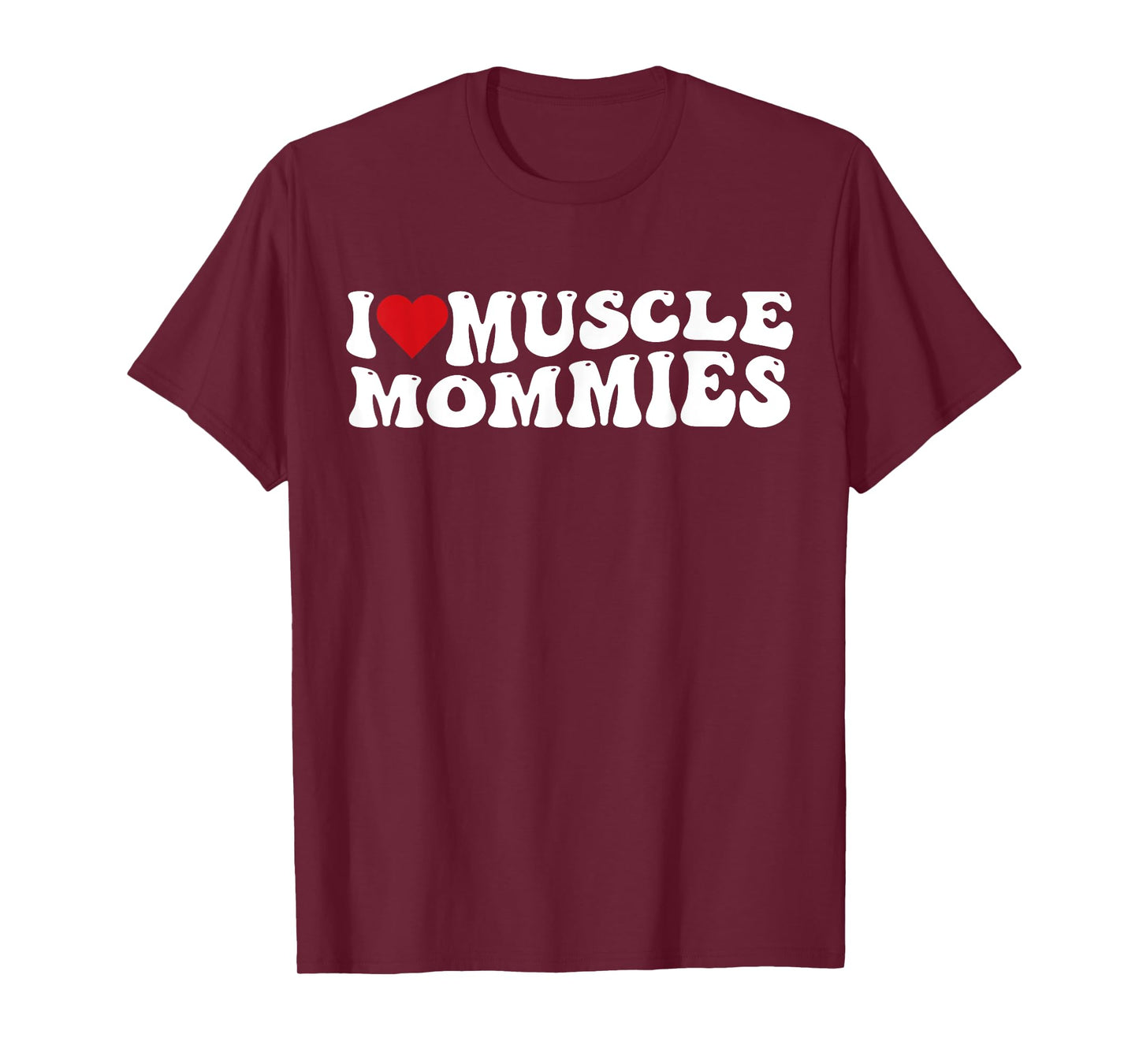 I Love Muscle Mommies Retro Groovy I Heart Muscle Mommies T-Shirt