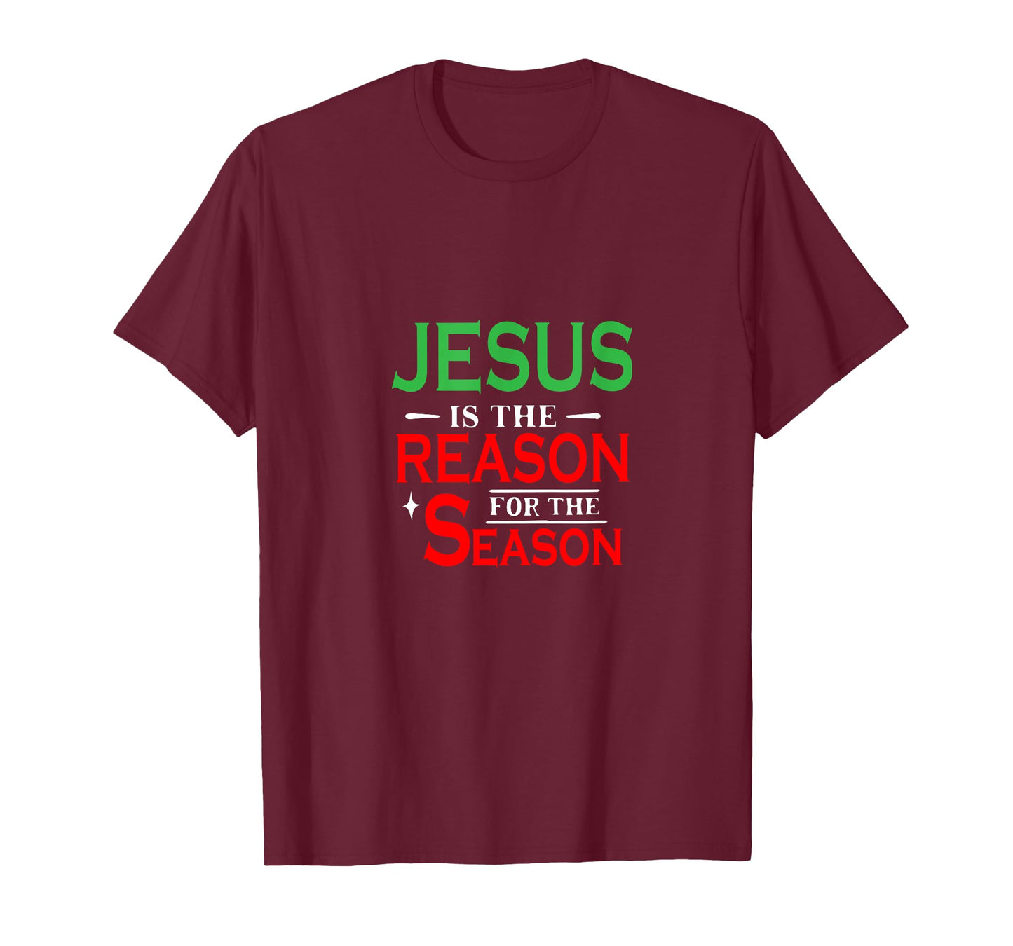 Jesus Is the Reason for the Season Christian Black X-Small Crew Neck Short Sleeve Regular Fit Modern Christian T-Shirt