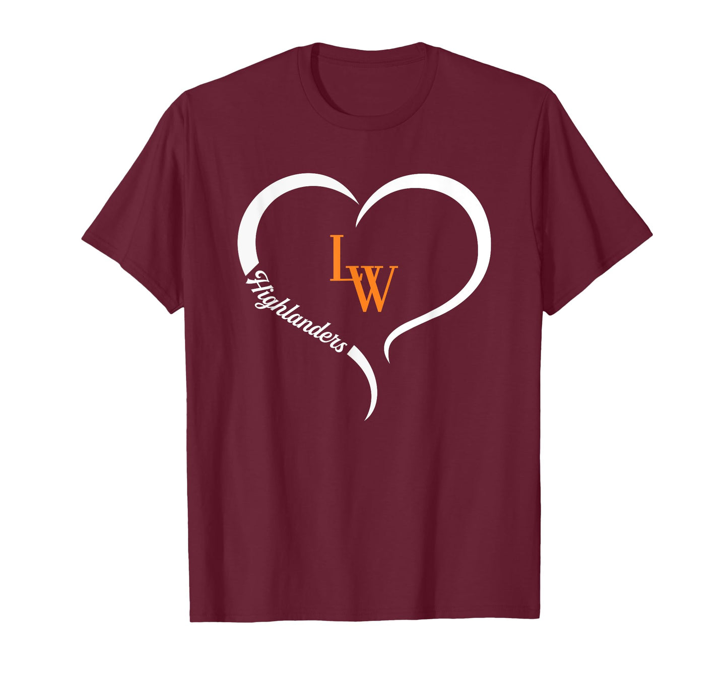 Lake Wales Highlanders Logo Half Heart Slogan HS T-Shirt