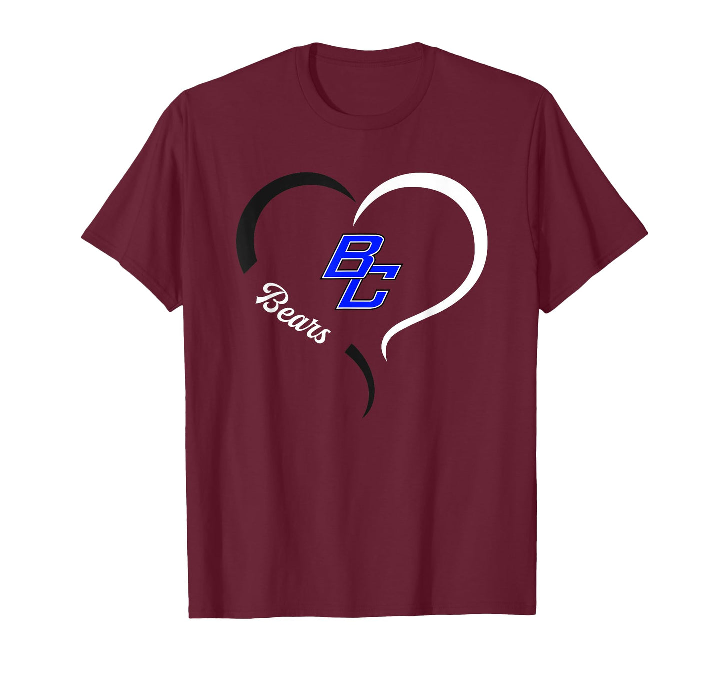 Burke County Bears Logo Half Heart Slogan HS T-Shirt