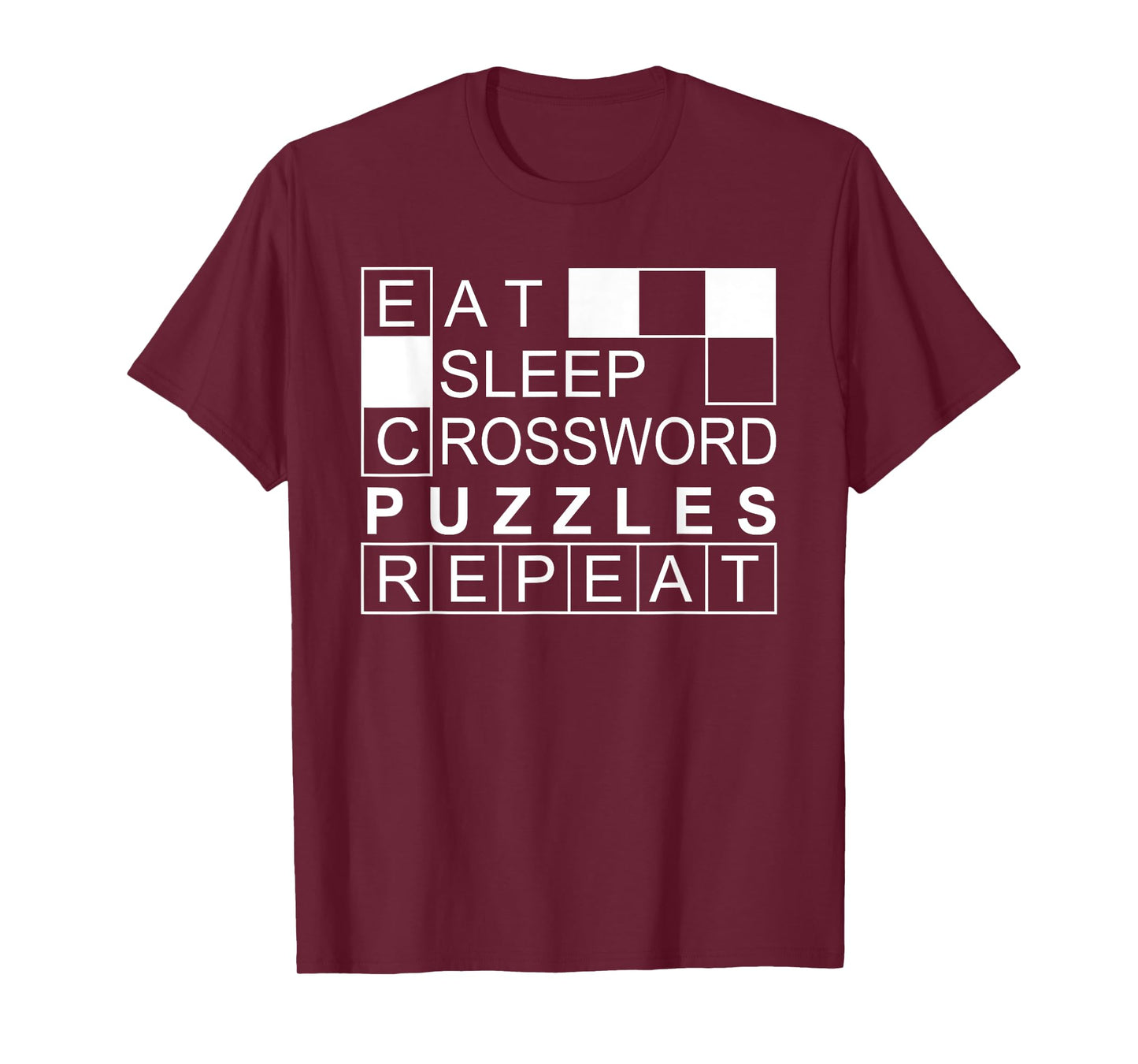 Eat Sleep Repeat Crossword Puzzles Funny Word Puzzle Lovers T-Shirt