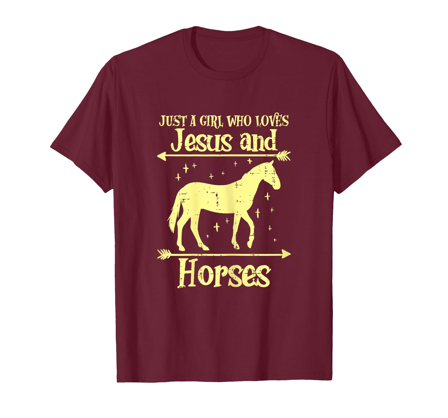 Just A Girl Who Loves Jesus And Horses Christian Girls Women T-Shirt