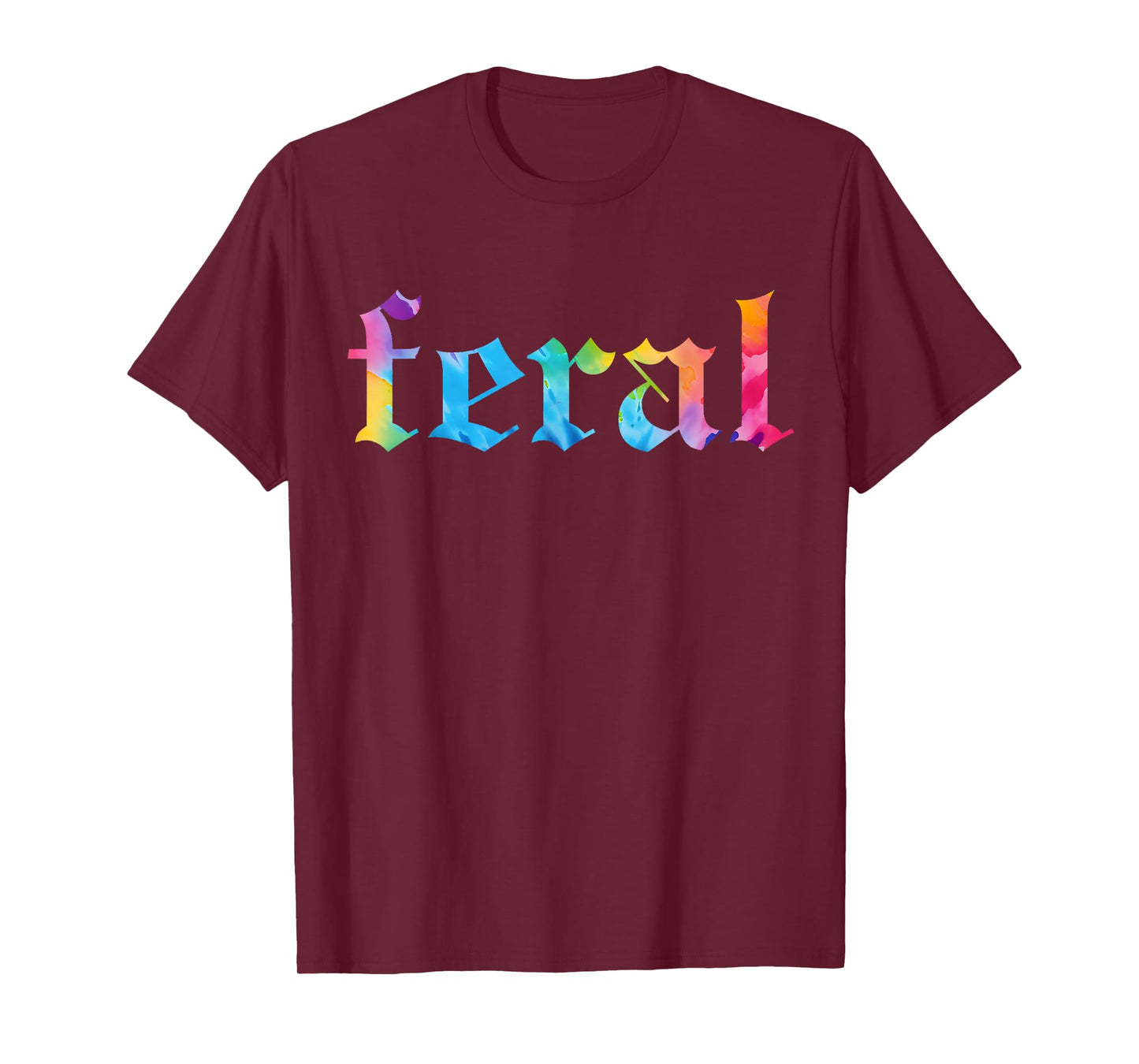 Feral Summer Girl Tie Dye T-Shirt - Women's Gothic Blackletter Font Tie-Dye T-Shirt - Small - Black - Short Sleeve