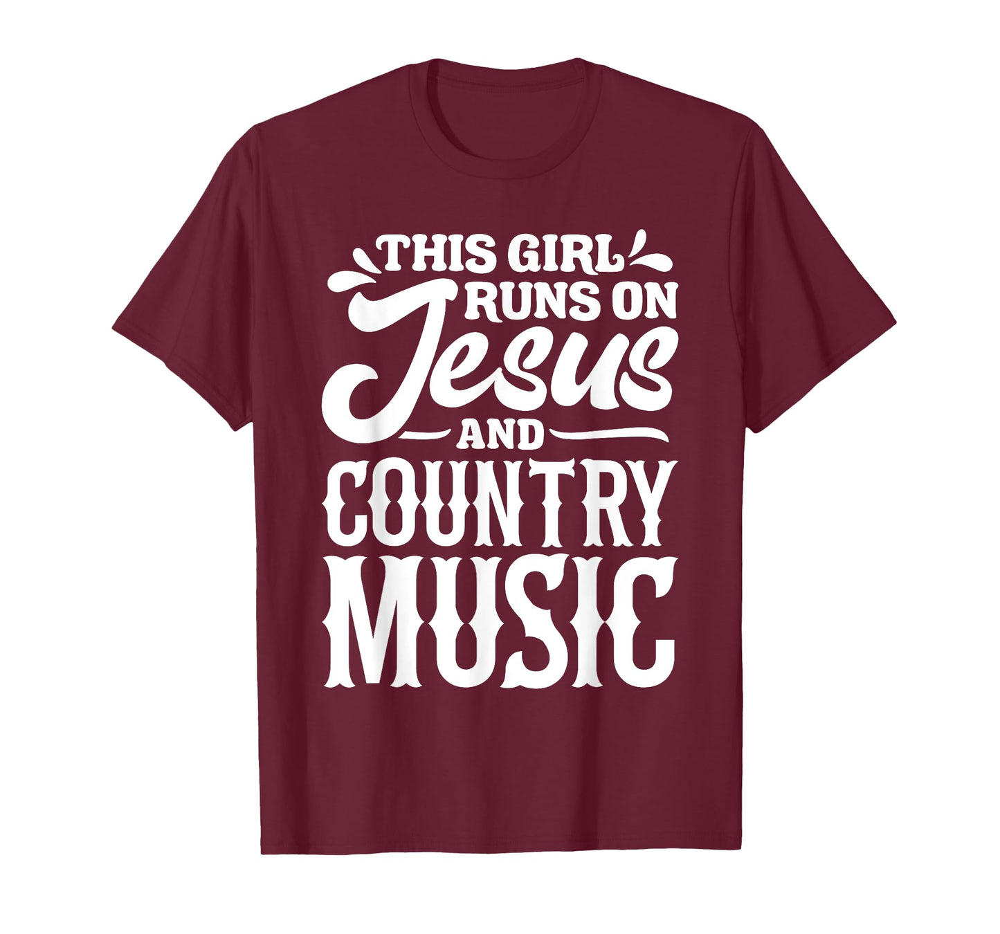 Country Music Graphic Women Girls Jesus Country Music Fans T-Shirt