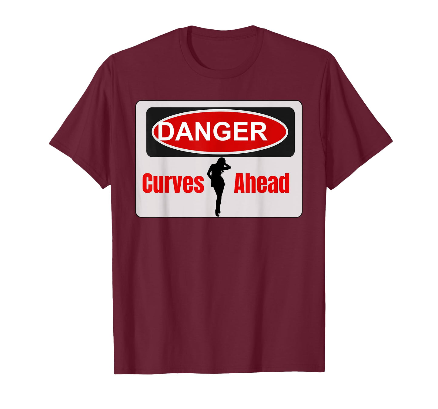 Danger Curves Ahead Female Silhouette T-Shirt