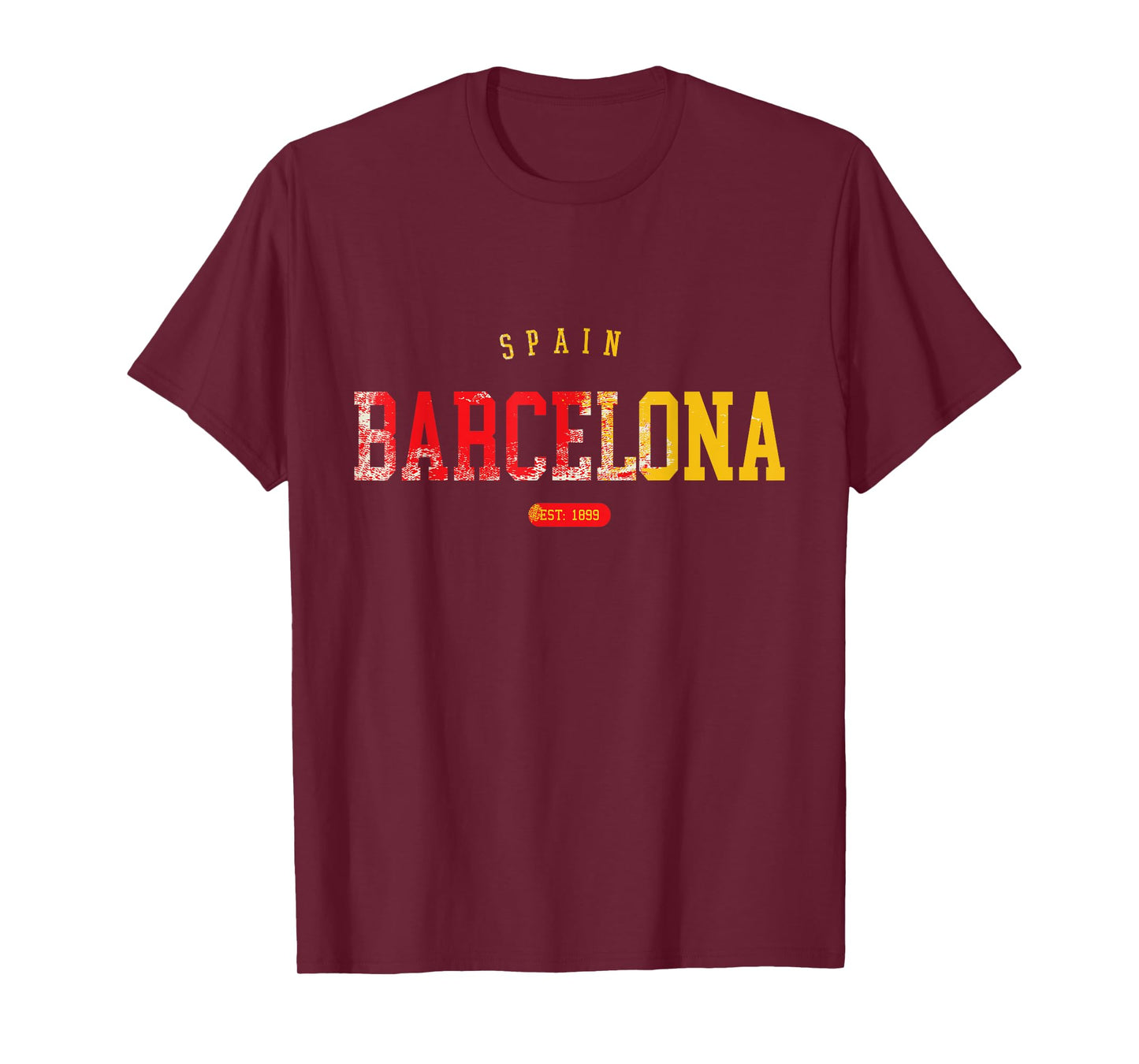 Vintage Barcelona Spain Athletic Sport Varsity Style T-Shirt