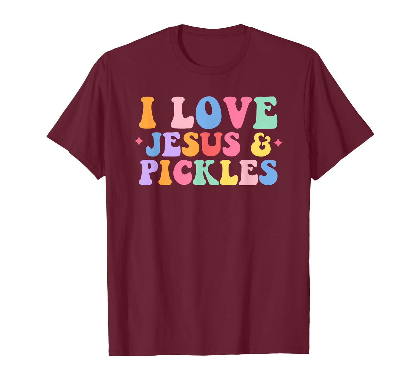 Hippie Groovy I Love Pickles & Jesus Pickle Retro T-Shirt