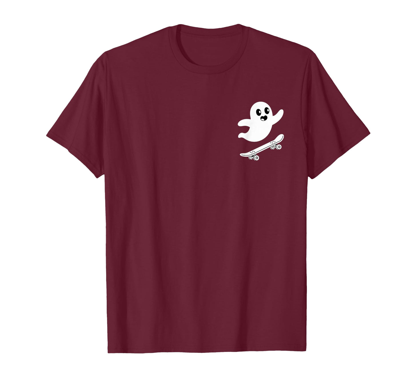 Funny Ghost On Skateboard Retro Halloween Costume Kids Boys T-Shirt