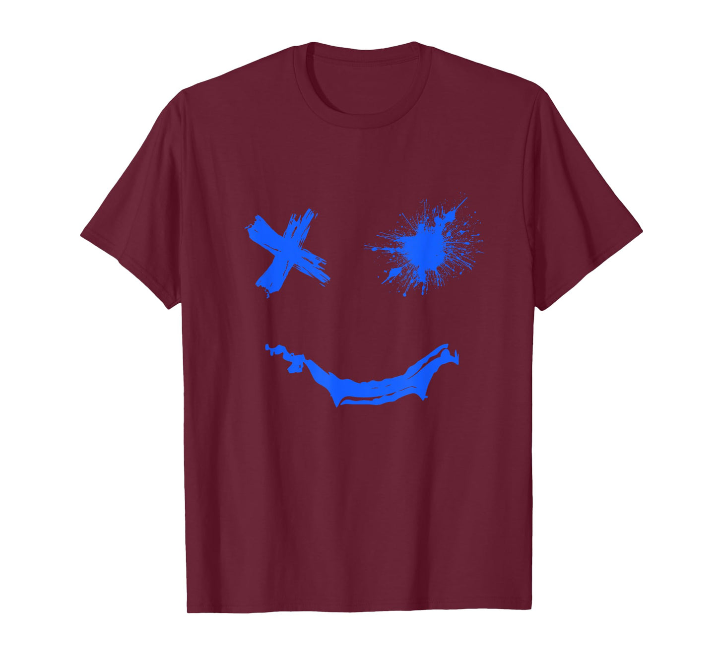 Blue Grunge Smile Royal Blue Graphic T-Shirt