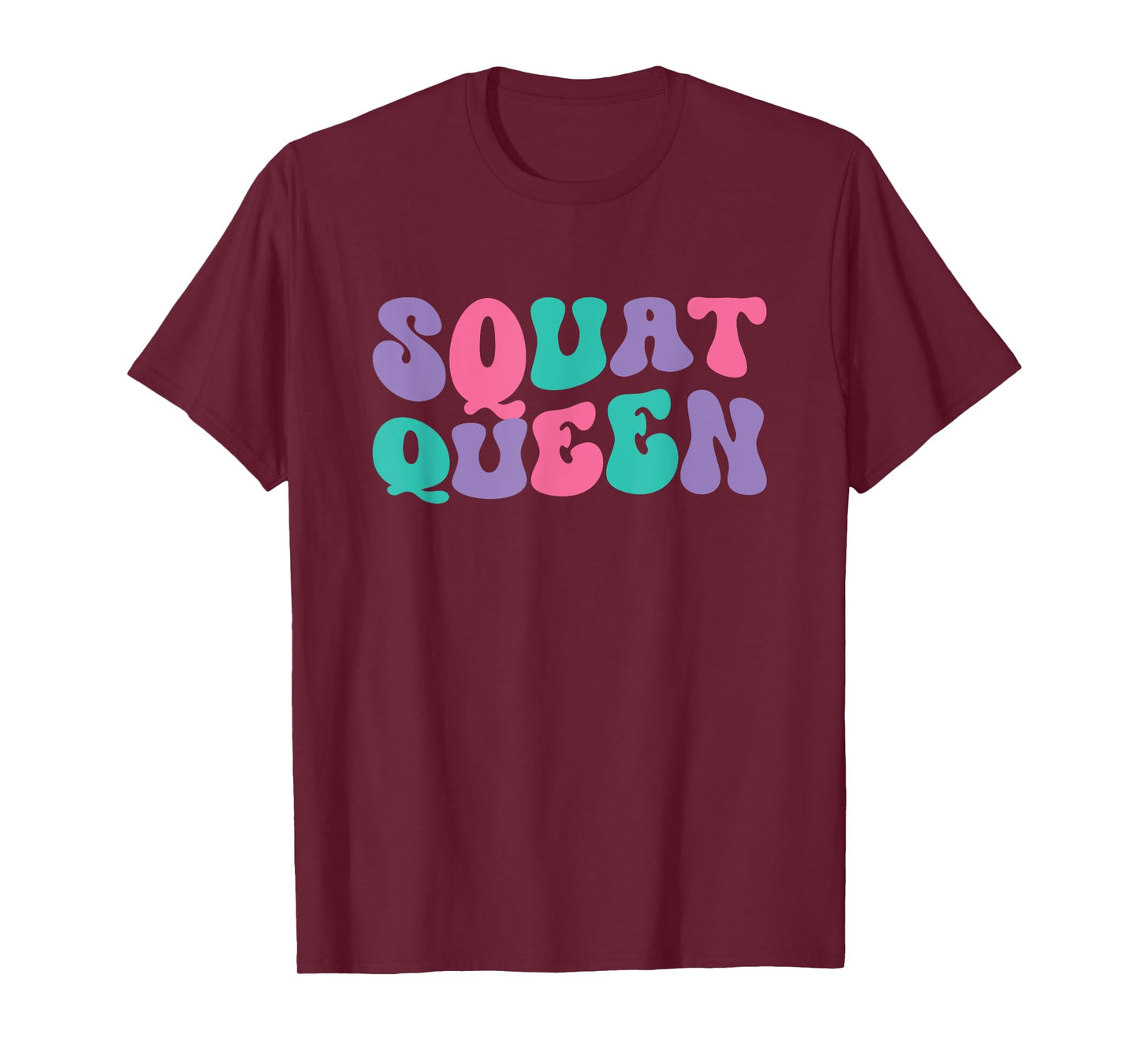 Squat Queen Womens Weightlifting Retro Vintage Wavy Groovy T-Shirt