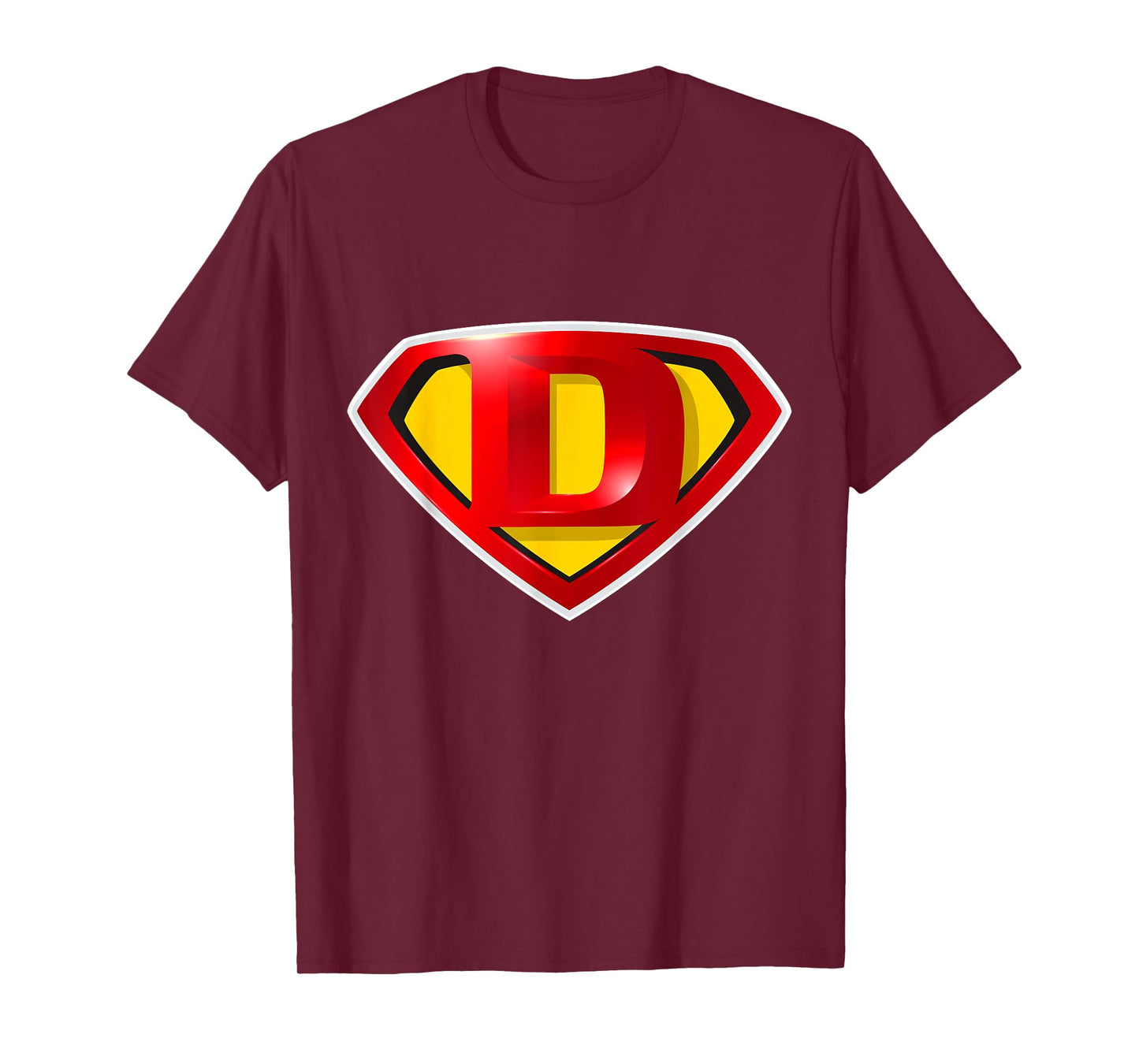 Super D Hero Alphabet Cute Initial Monogram Letter D Logo T-Shirt