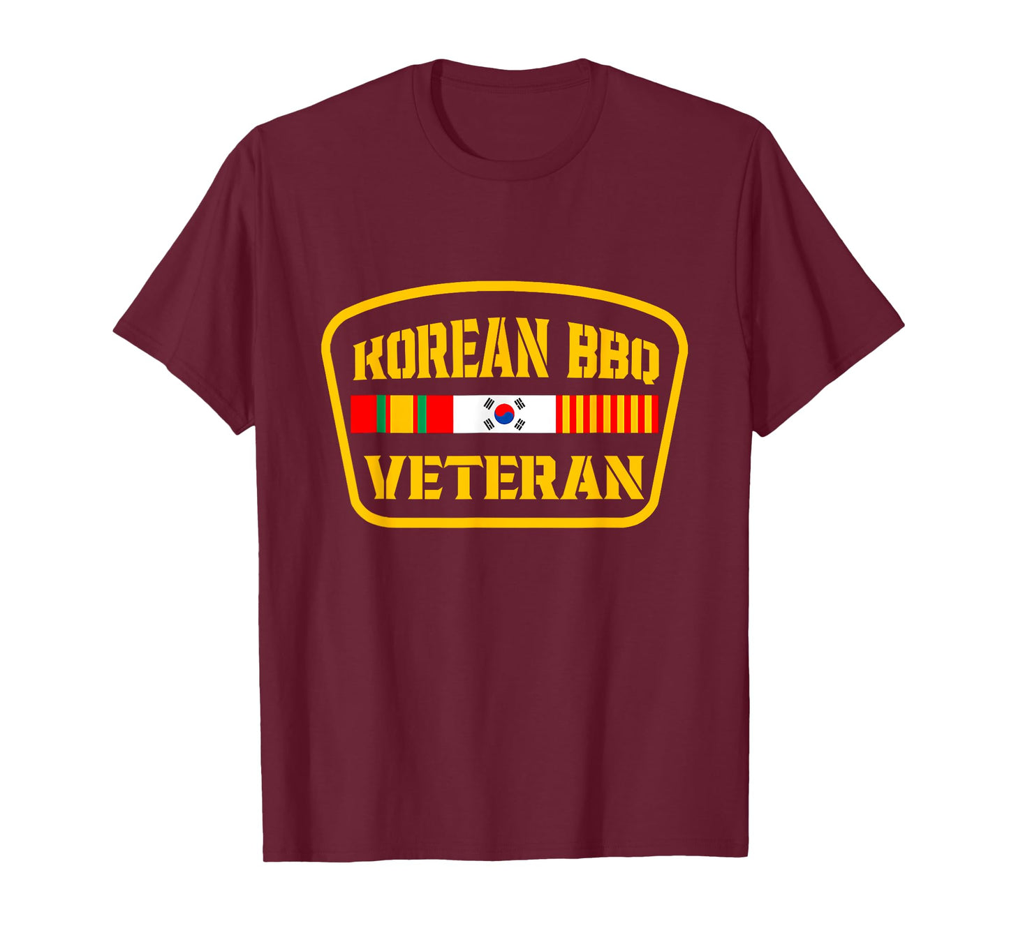 Korean BBQ Veteran Funny Food Lover Gym Cheat Day Military T-Shirt