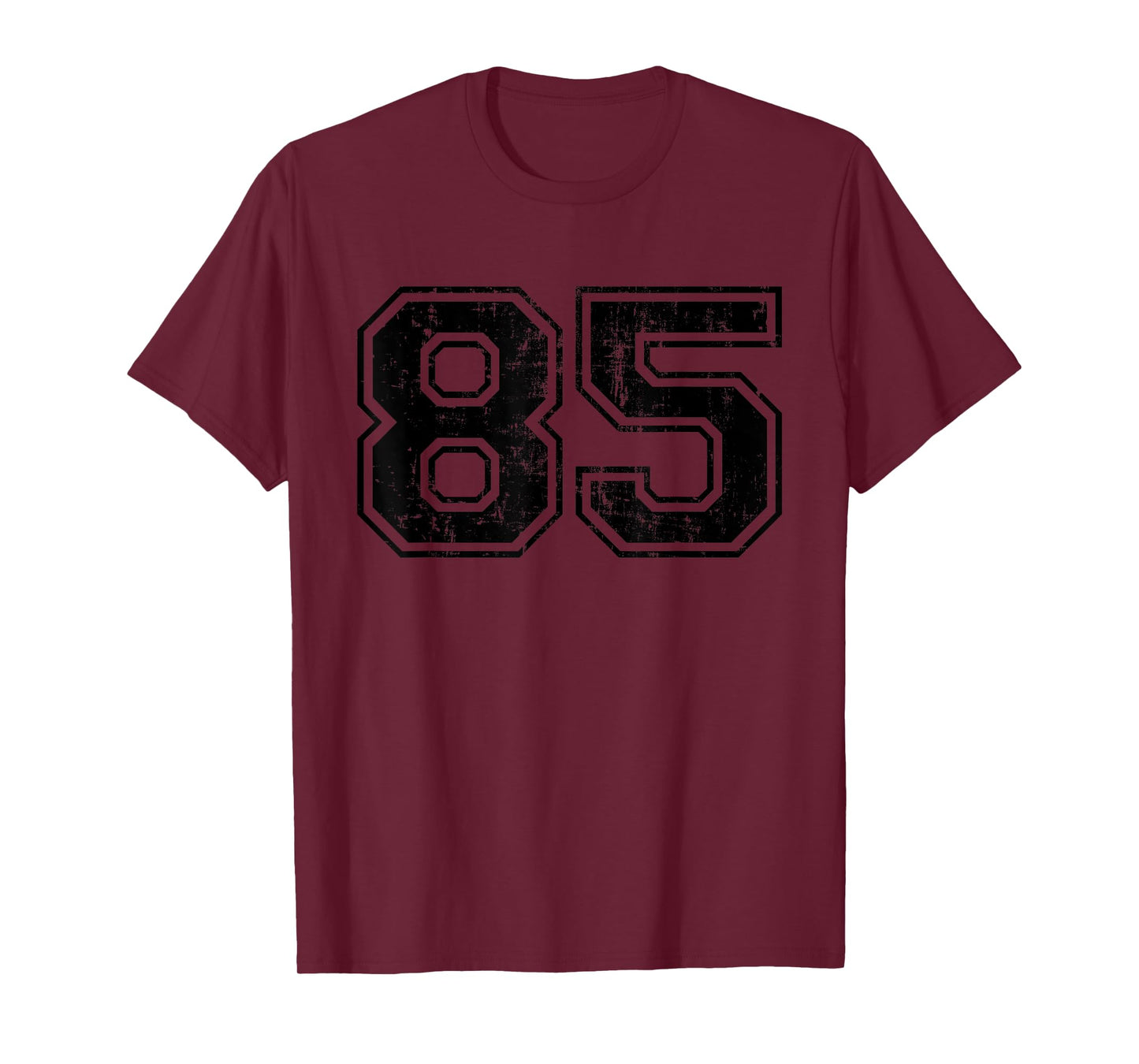 Number 85 Varsity Distressed Vintage Sport Team Player's T-Shirt