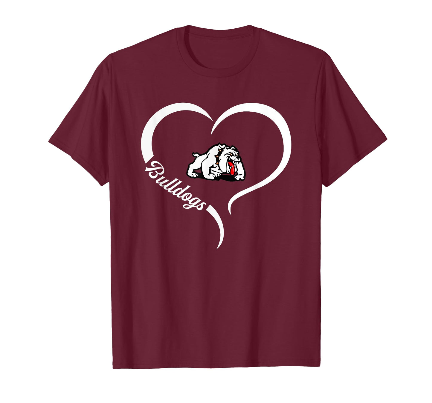 New Albany Bulldogs Logo Half Heart Slogan HS T-Shirt