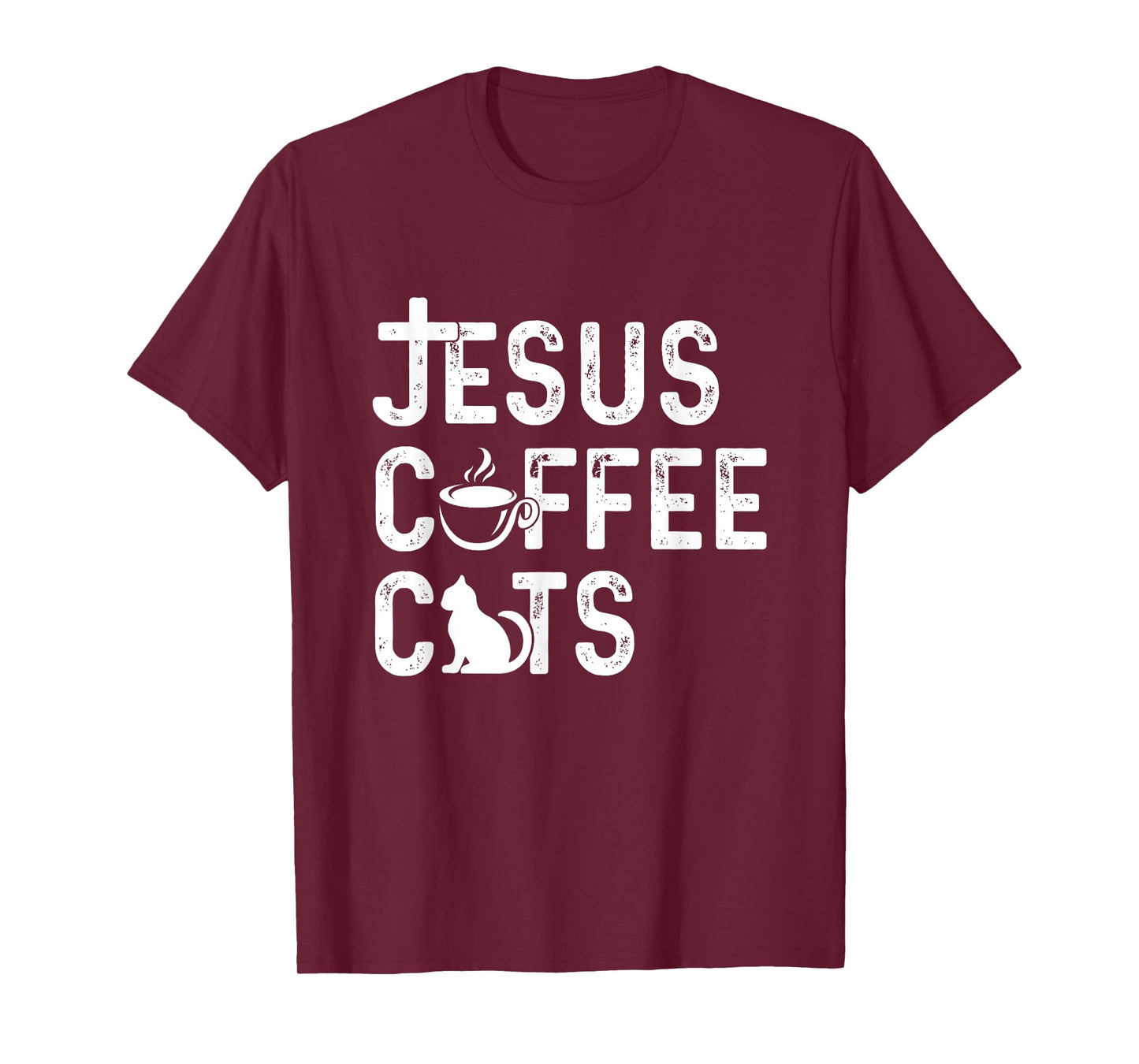 Christian Jesus, Coffee, Cats - Religous Cat Caffeine Lover Men Women Girls Kids T-Shirt