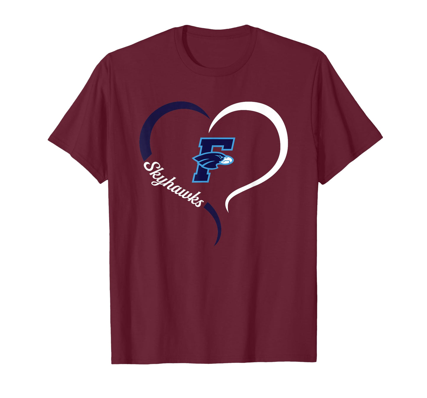 Fairborn Skyhawks Logo Half Heart Slogan HS T-Shirt