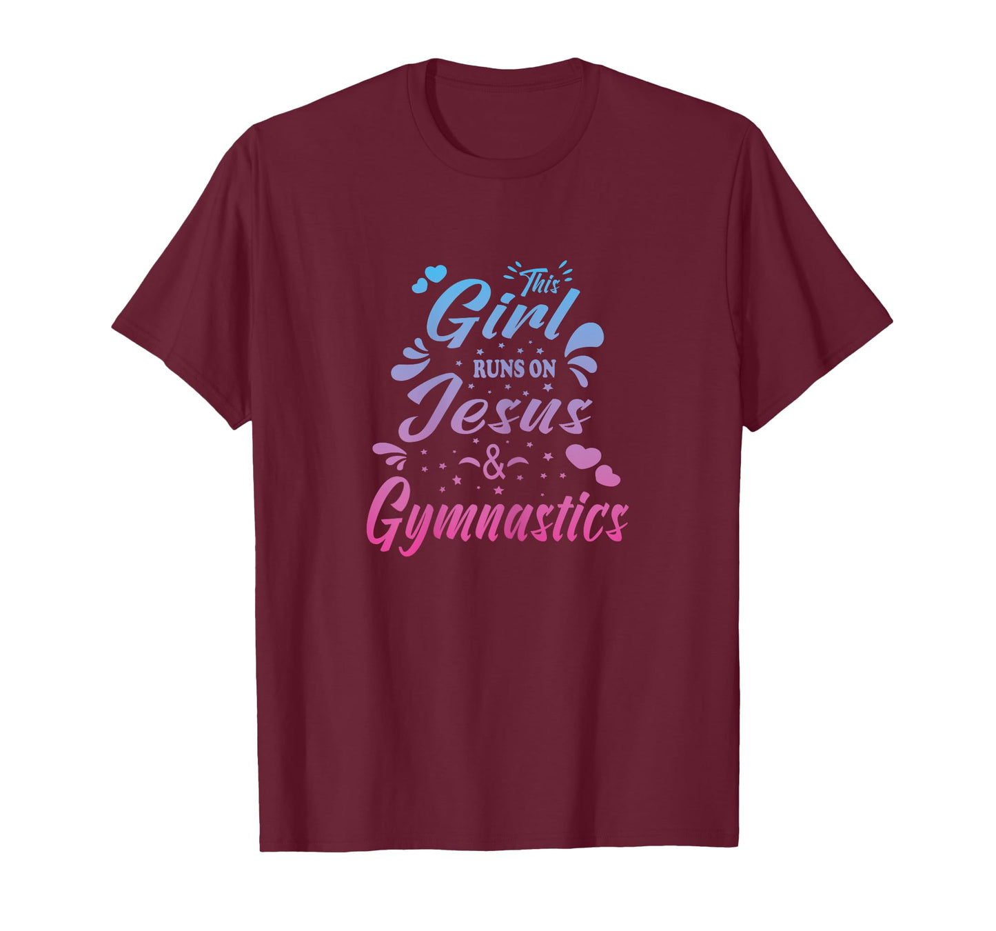 This Girl Runs On Jesus And Gymnastics Christian Women Kid T-Shirt