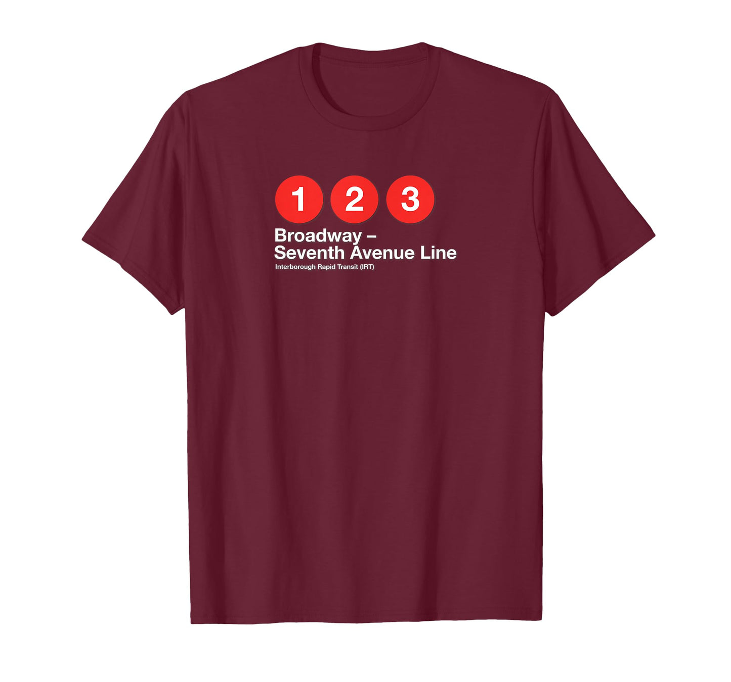 1 2 3 (IRT) Broadway-Seventh Avenue Line NYC Subway Tribute T-Shirt