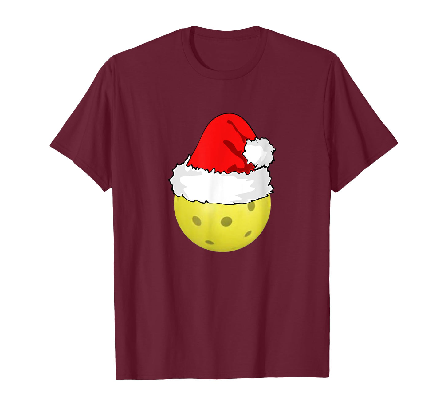 Christmas Pickleball Pickle Ball Santa Hat Funny Sport Xmas T-Shirt