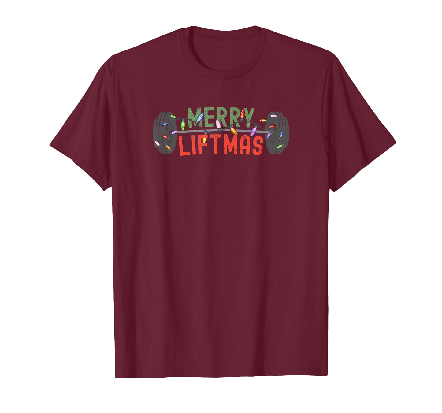 Merry Liftmas - Funny Weightlifter, Weightlifting, Weights T-Shirt