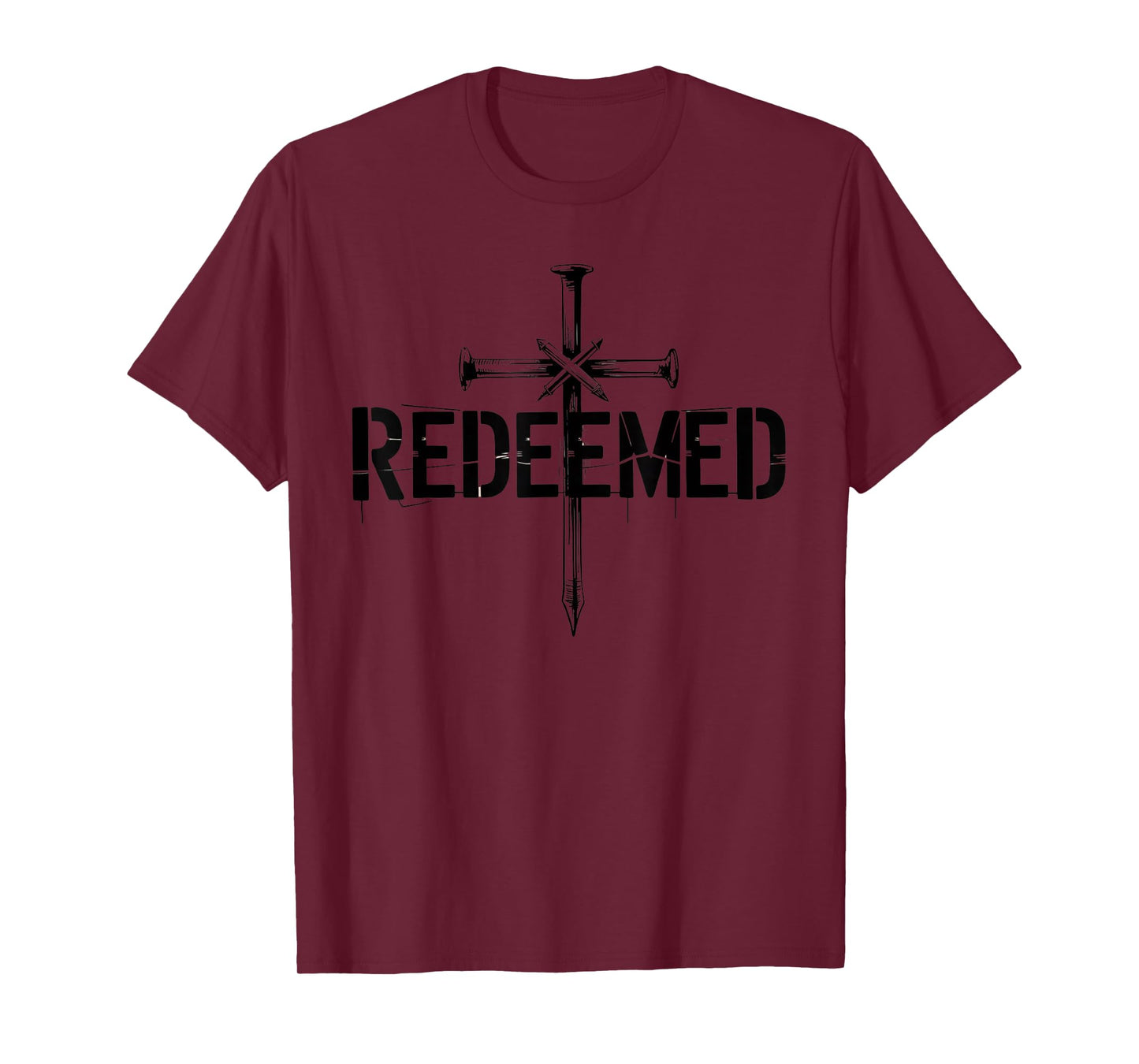 Redeemed Cross Nails Men Women Christian Graphic Tee retro T-Shirt