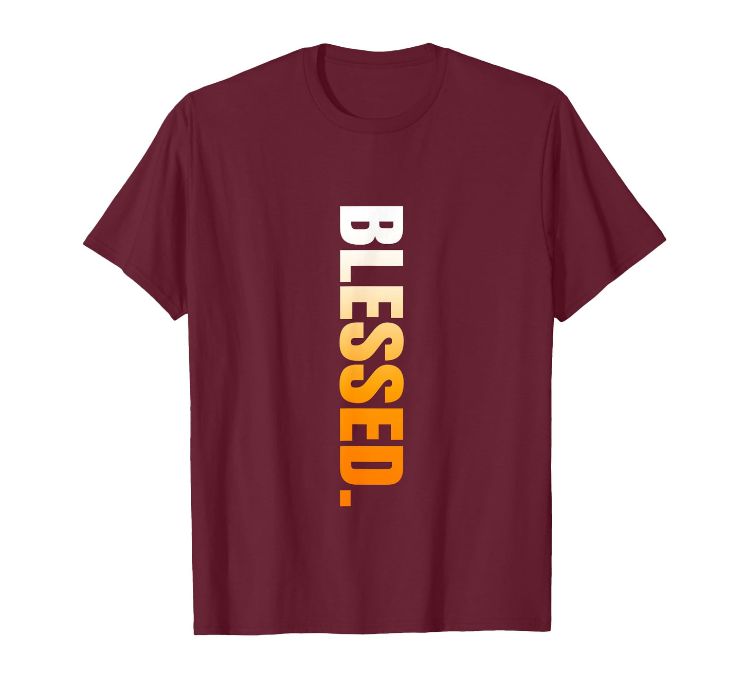Orange Blessed. Vertical Orange Color Graphic T-Shirt