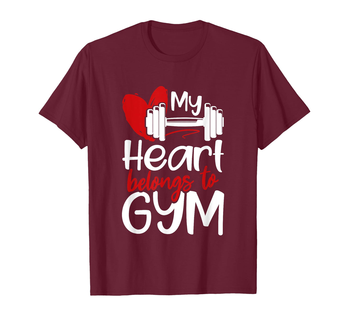 My Heart Belongs To Gym Funny Valentines Day Workout Gift T-Shirt