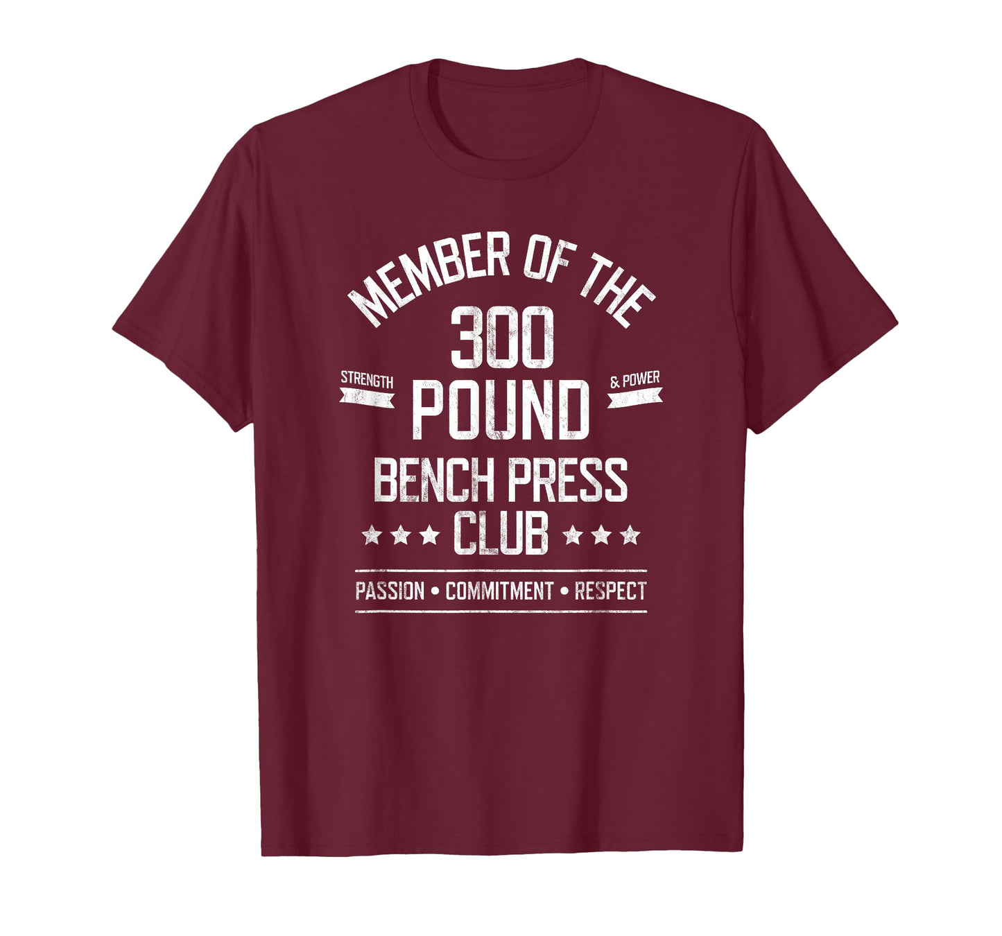 300 Pound Bench Press Club Strong Powerlifter T-Shirt T-Shirt
