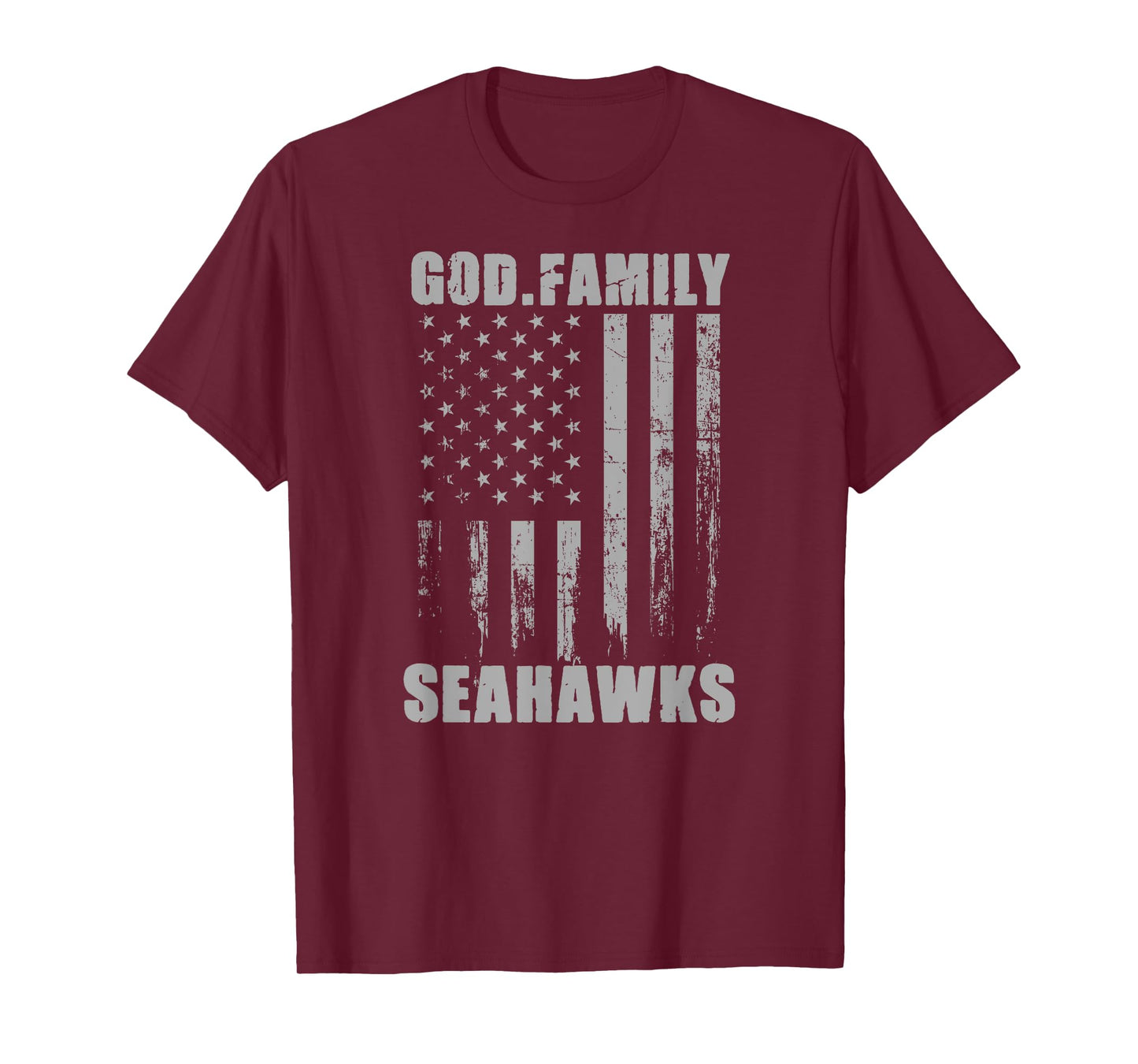 Peninsula Seahawks God. Family. Vintage USA Flag T-Shirt
