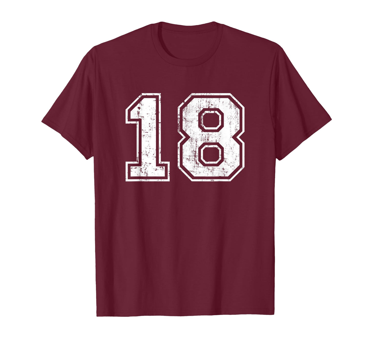 Number 18 Eighteen Distressed Vintage Sports Team Practice T-Shirt