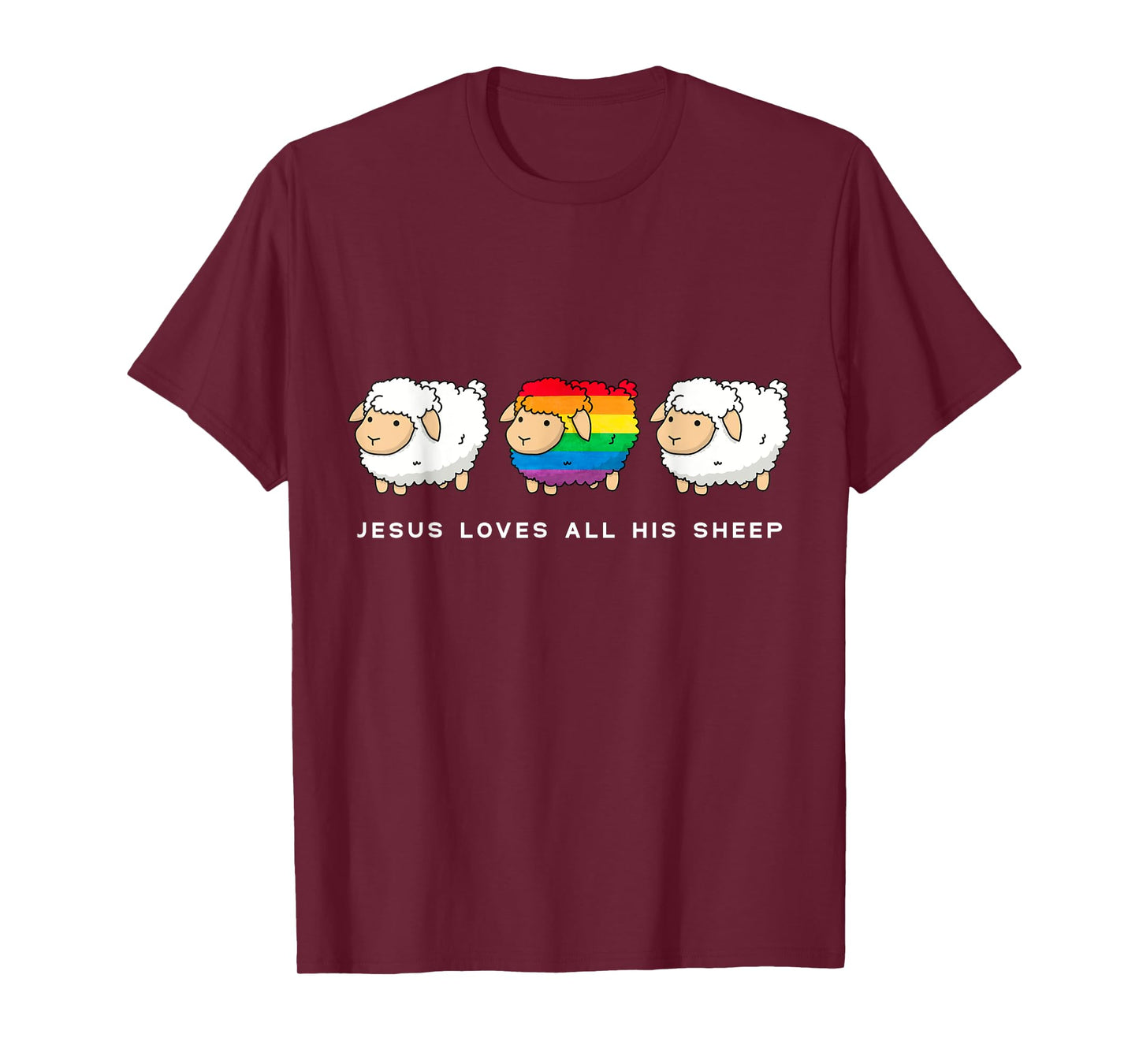 Jesus Loves All His Sheep Gay Pride Queer Christian LGBTQ T-Shirt