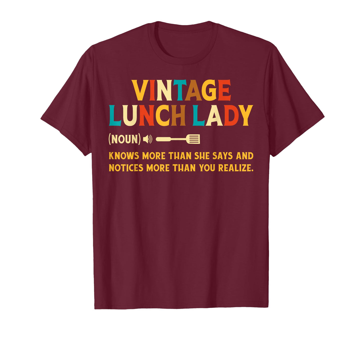 Vintage Lunch Lady Definition Noun School Lunch Ladies Gifts T-Shirt