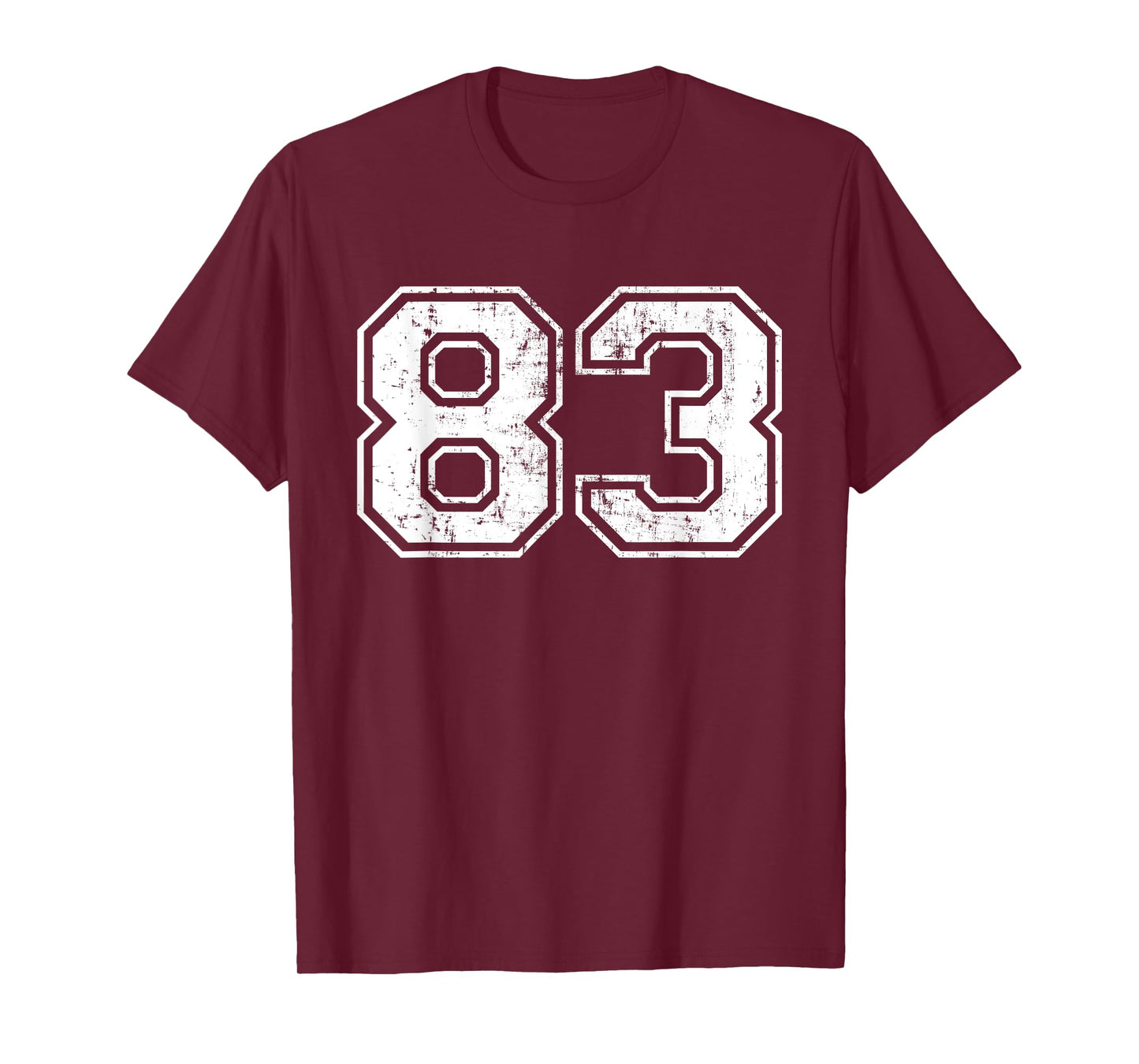 Number 83 Eighty Three Distressed Vintage Sports Team Gym T-Shirt