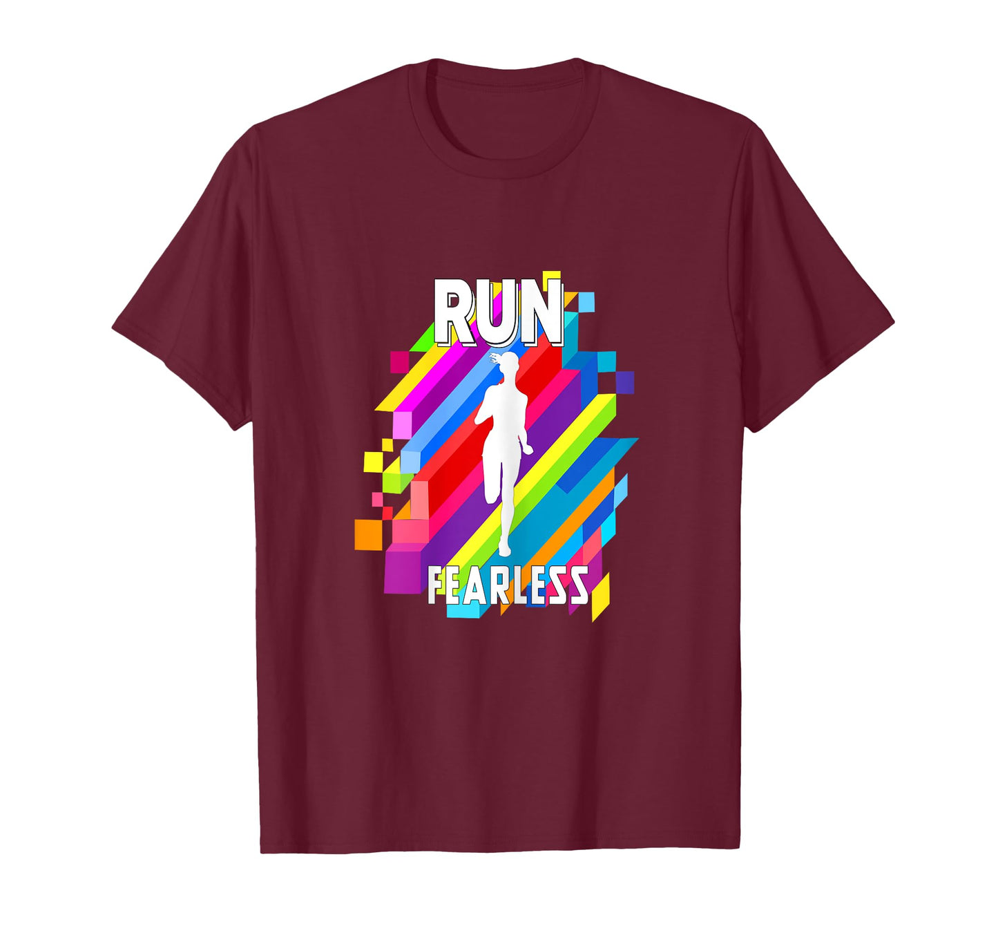 Run Fearless Colorful Strips Running Fit women girl T-shirt