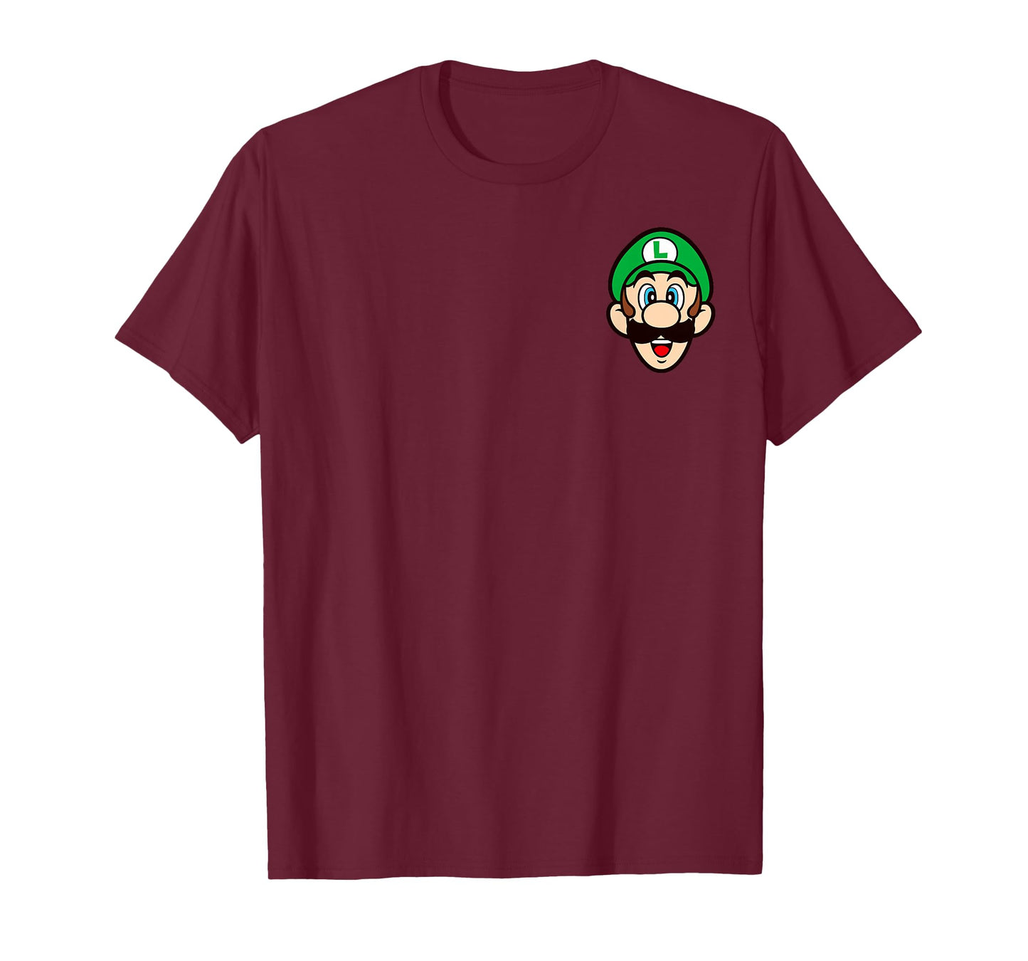 Super Mario Bros Luigi Left Chest Portrait T-Shirt