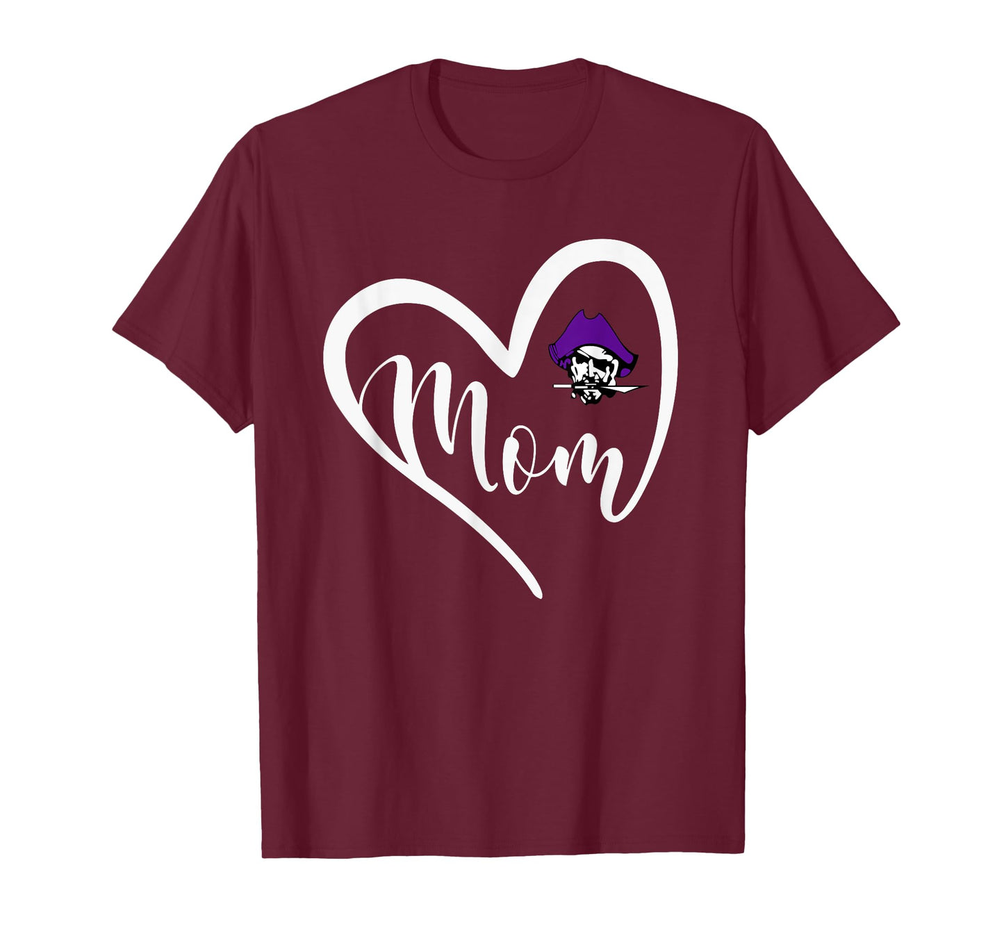 Merrillville Pirates Logo Heart Mom HS T-Shirt