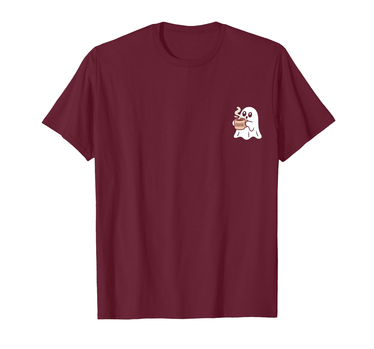 Ghost Drinking Coffee Funny Halloween Costume Coffee Lover T-Shirt