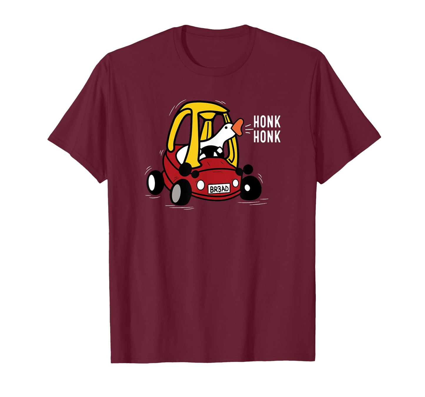 Silly Goose Driving Nostalgic Toy Car Honk Honk Funny Meme T-Shirt