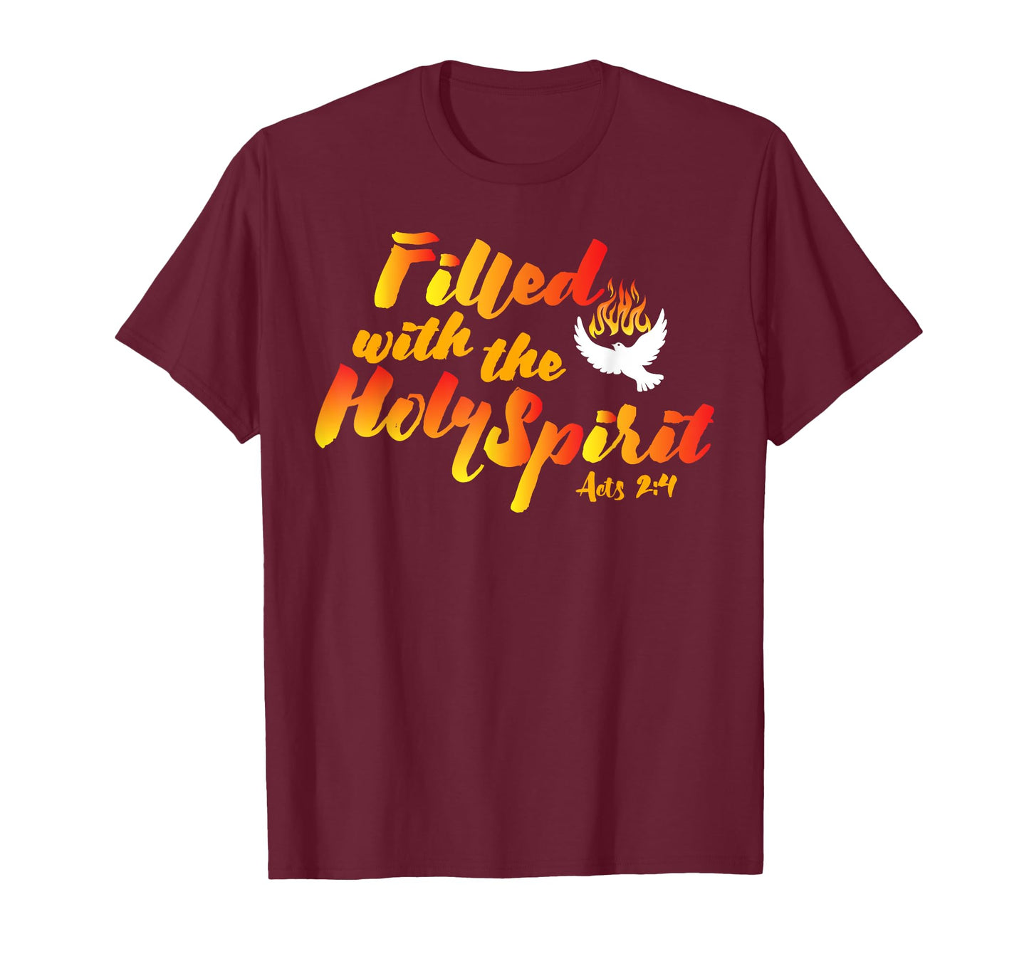 Filled with the Holy Spirit Pentecost Tongues of Fire Flame T-Shirt