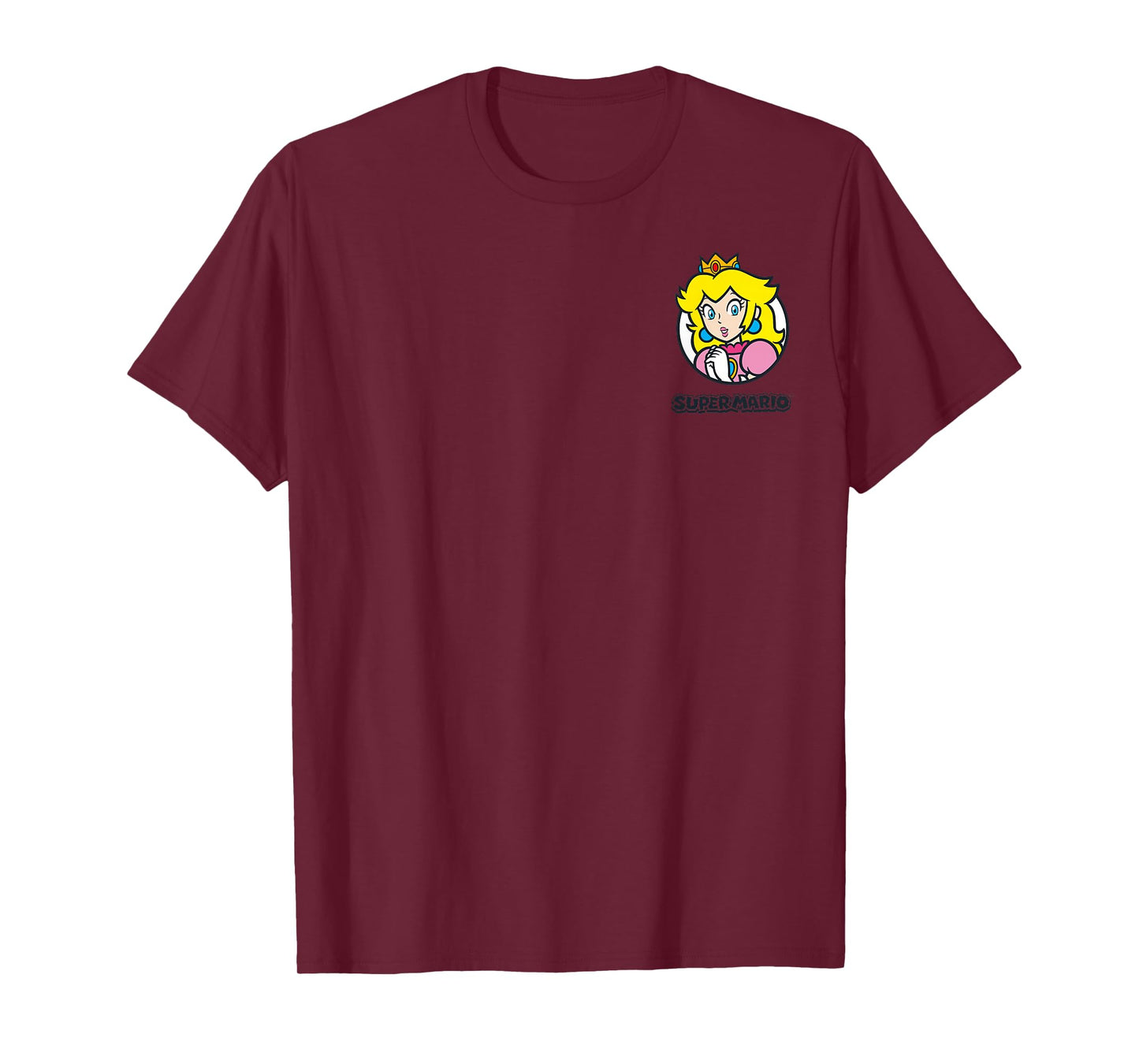Super Mario Princess Peach Classic Left Chest Icon T-Shirt