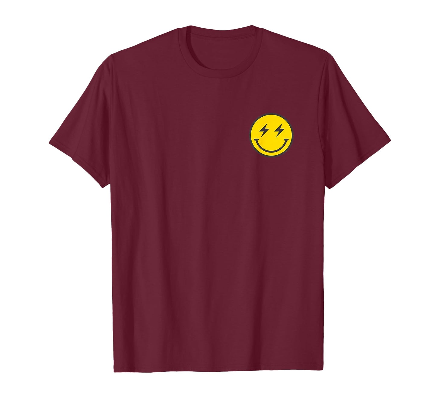Minimalist 80s Lightning Bolt Eyes Happy Smiling Smile Face T-Shirt