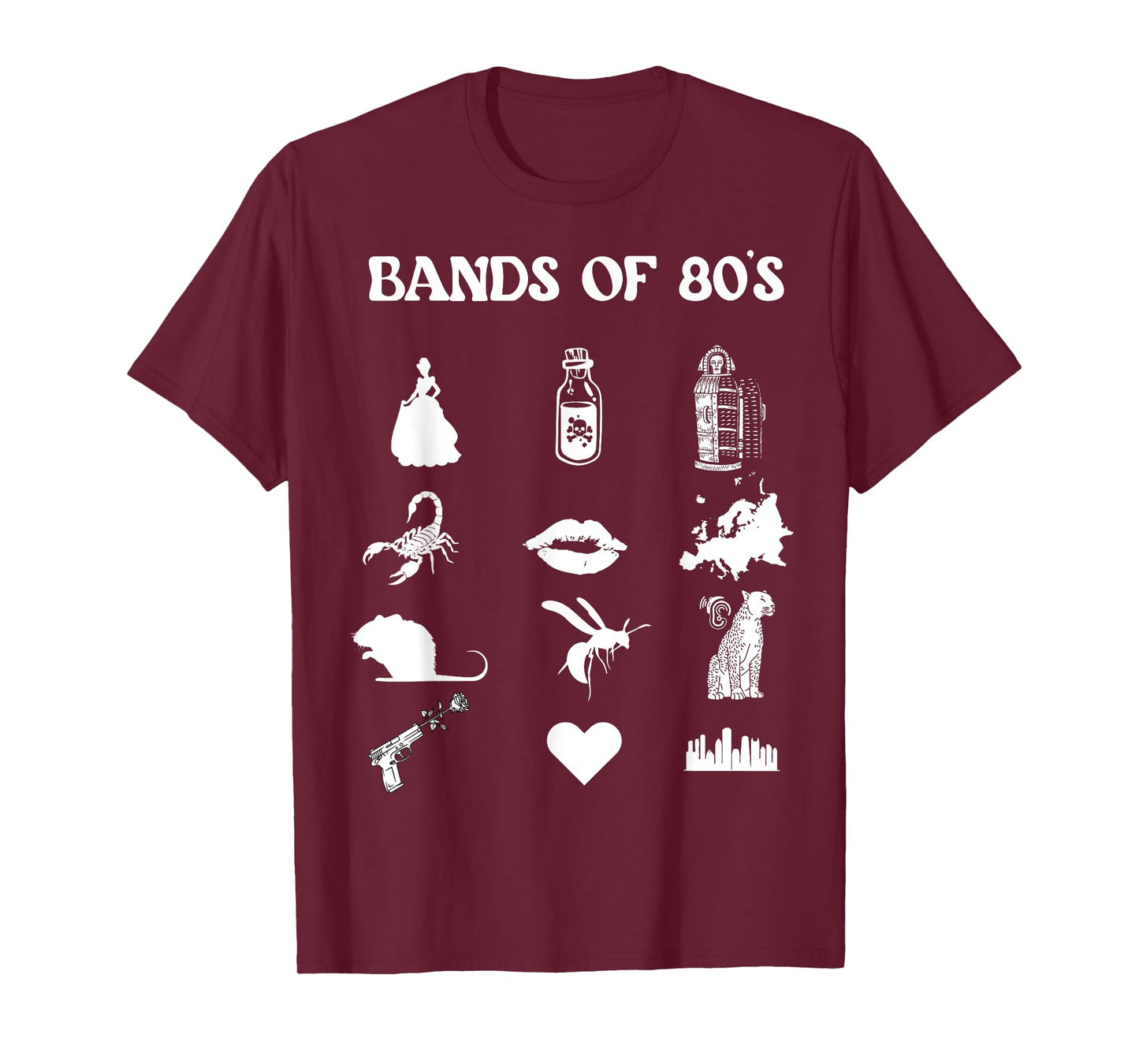 Retro 1980s Bands - Music - Music Lover T-Shirt