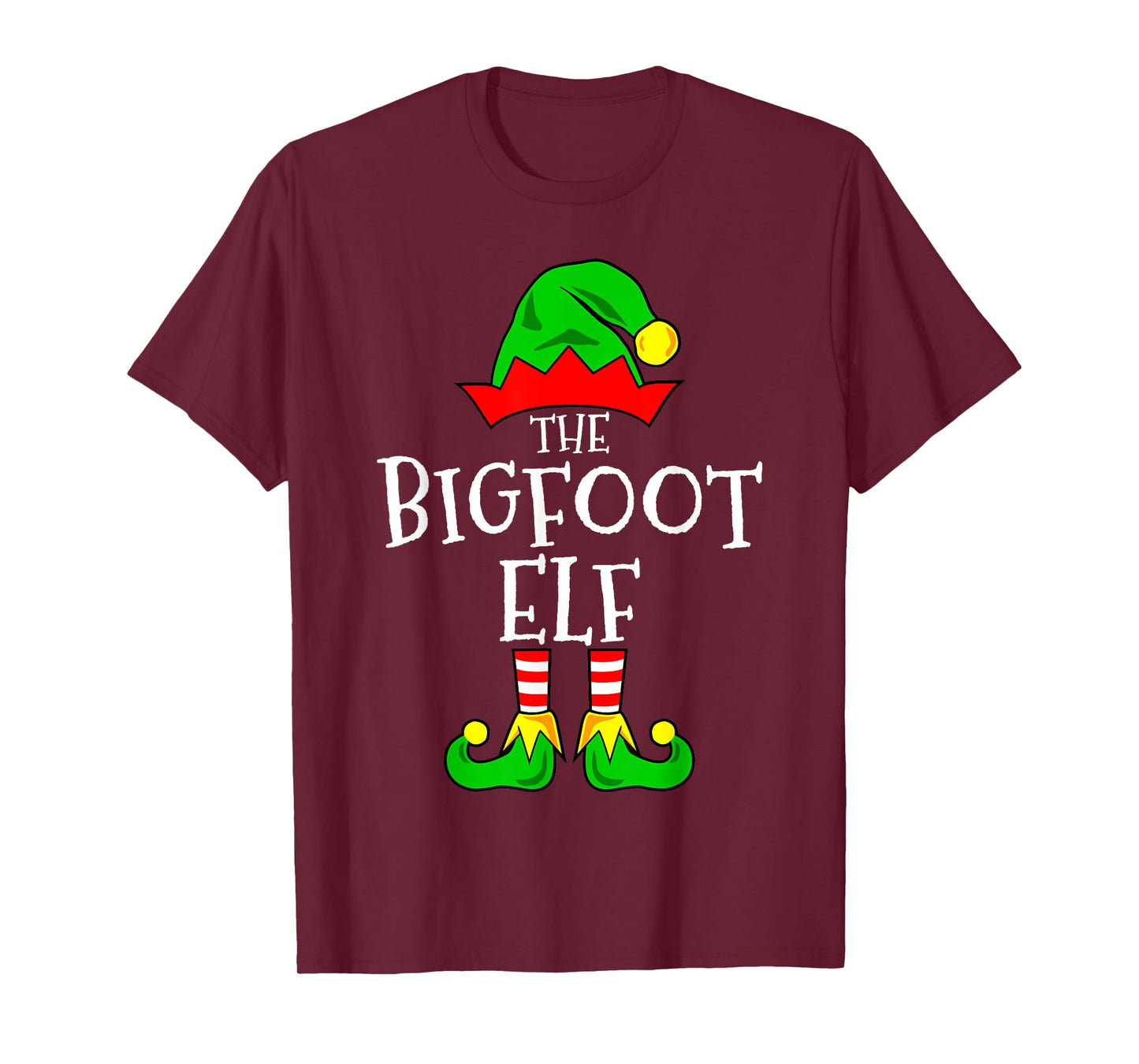 Funny Bigfoot Elf Matching Family Christmas Group Sasquatch T-Shirt