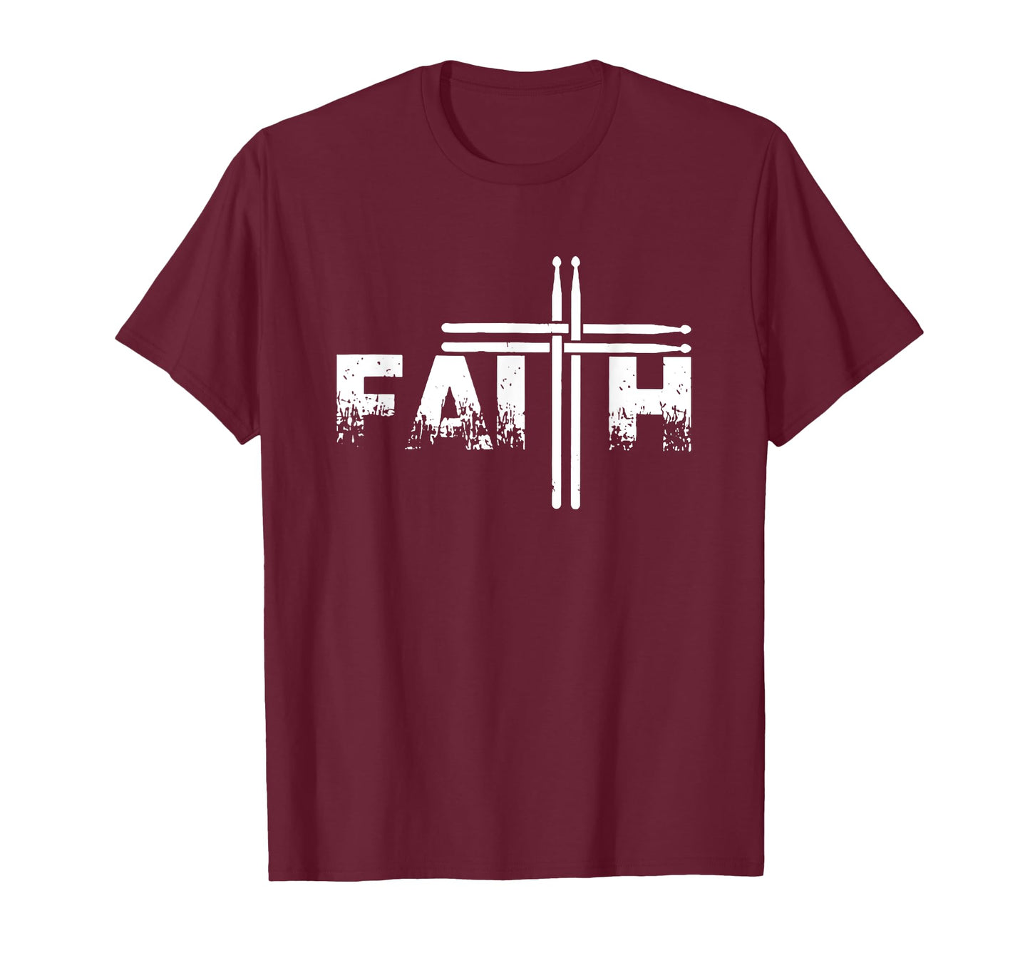 Faith Drum Stick Cross Christian God Jesus Fun Drummer T-Shirt