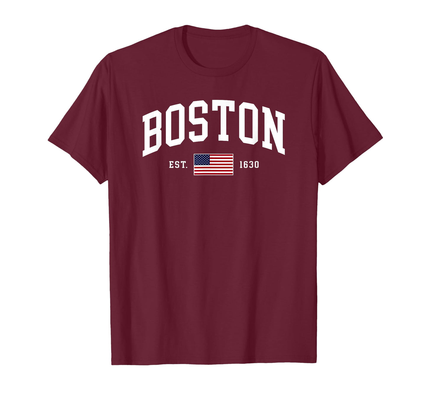 Boston Massachusetts July 4th US Flag Retro Throwback T-Shirt