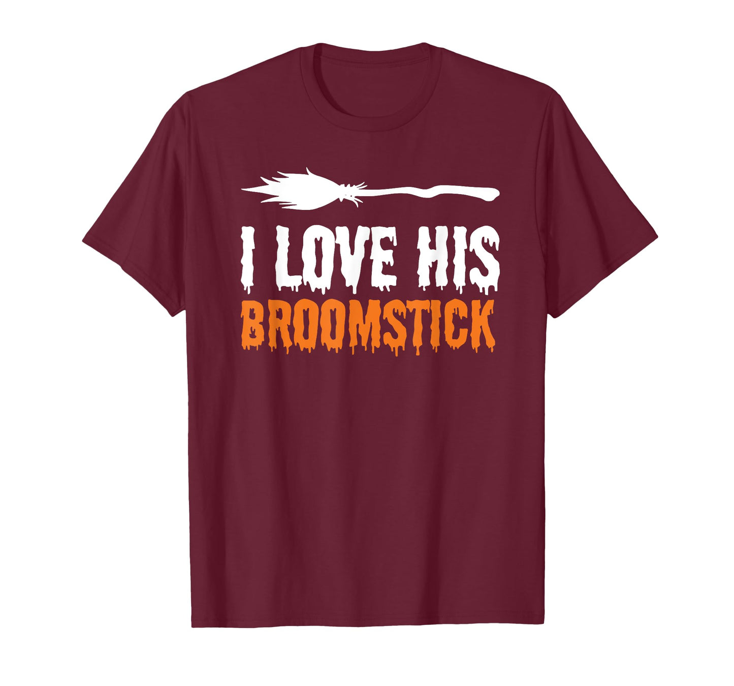 I Love His Broomstick I Love Her Pumpkins Halloween Couples T-Shirt