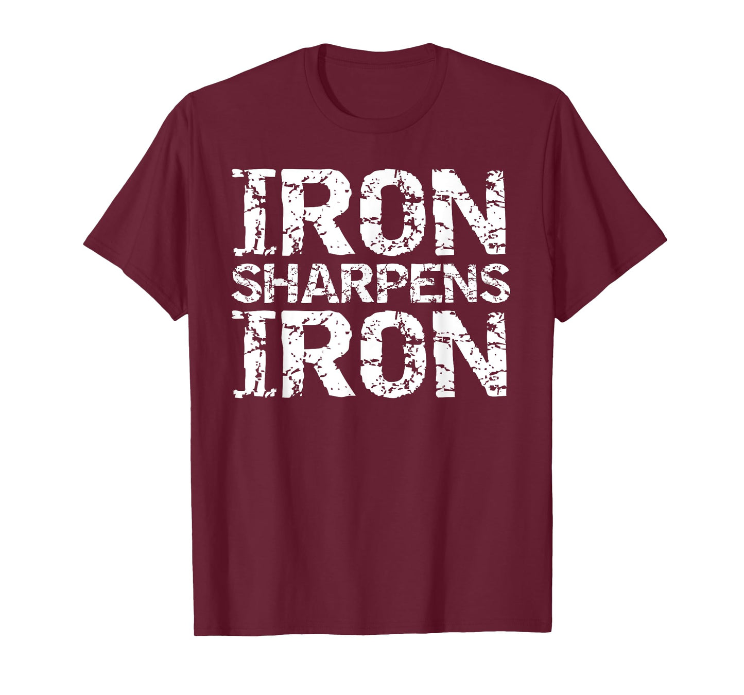 Vintage Christian Quote for Mens Groups Iron Sharpens Iron T-Shirt