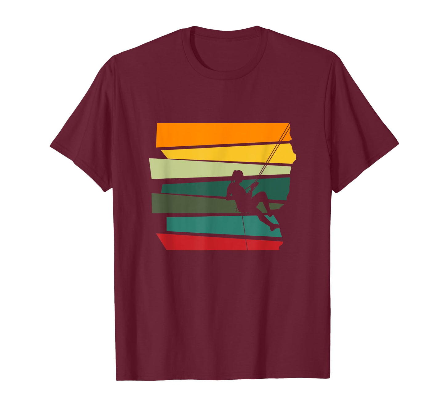 Vintage Rock Climbing Retro Climber Silhouette T-Shirt